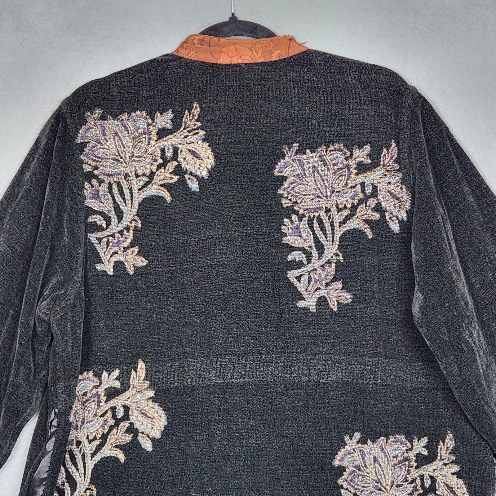 Flashback Jacket Womens Medium Embroidered Floral Button Boho India Cotton Blend