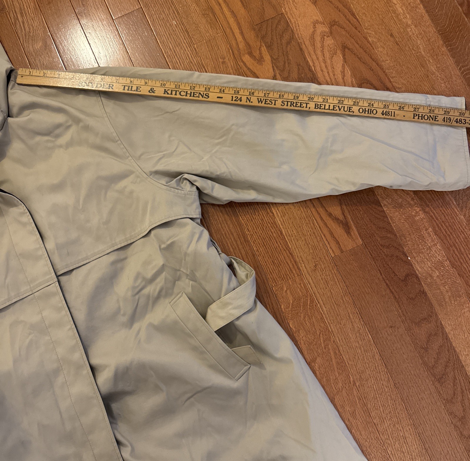 John Weitz Black Trench Thin Insulate Size 18 Petite Made in Poland