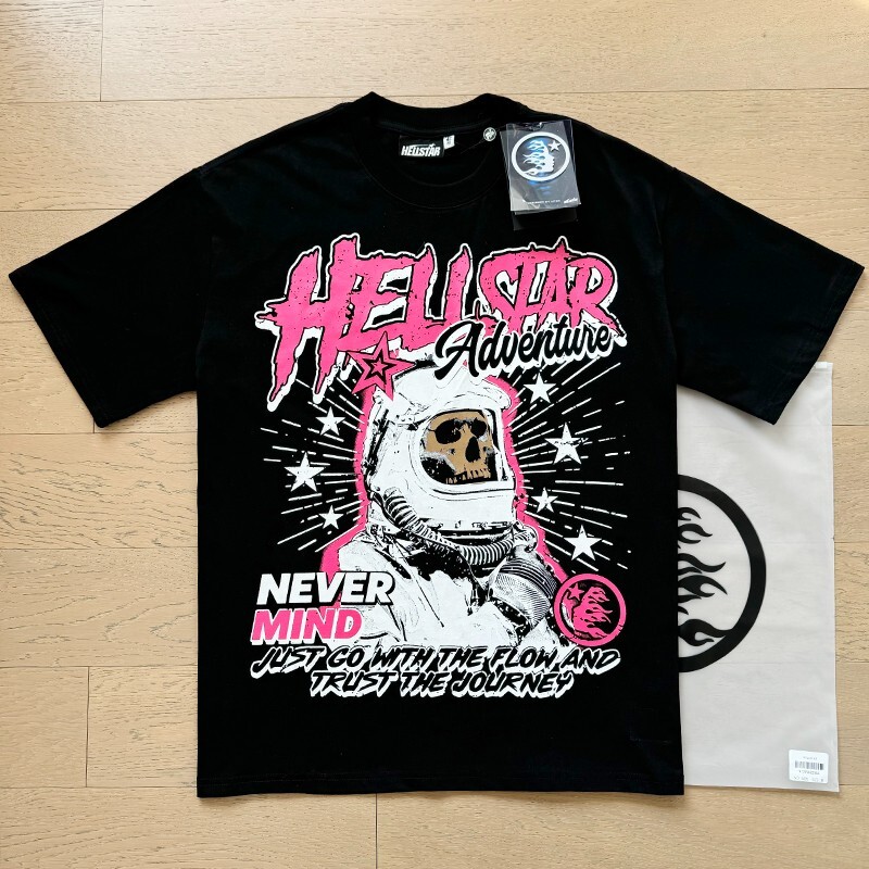 Mens Hell Studios star Skeleton astronaut printed Tee short sleeved T-shirt