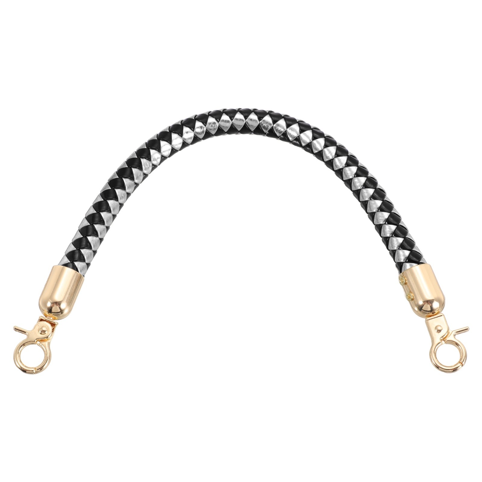 11.8″ Black Silver Braided Purse Straps HANDBAGS Strap Replacement w Buckle