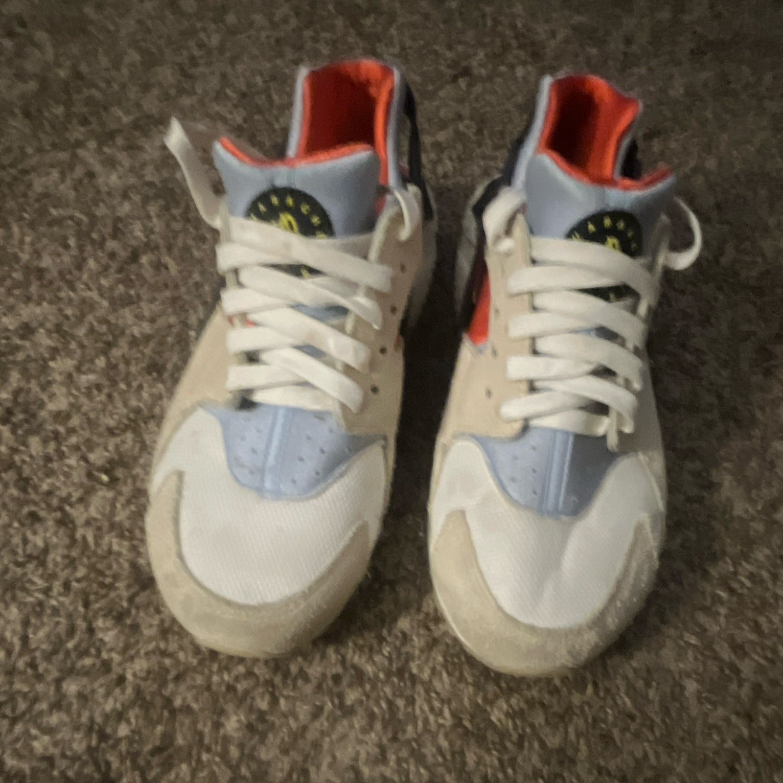 Nike Air Max 1 Men’s Low Top Lace-Up Colorblock Sneakers White Beige