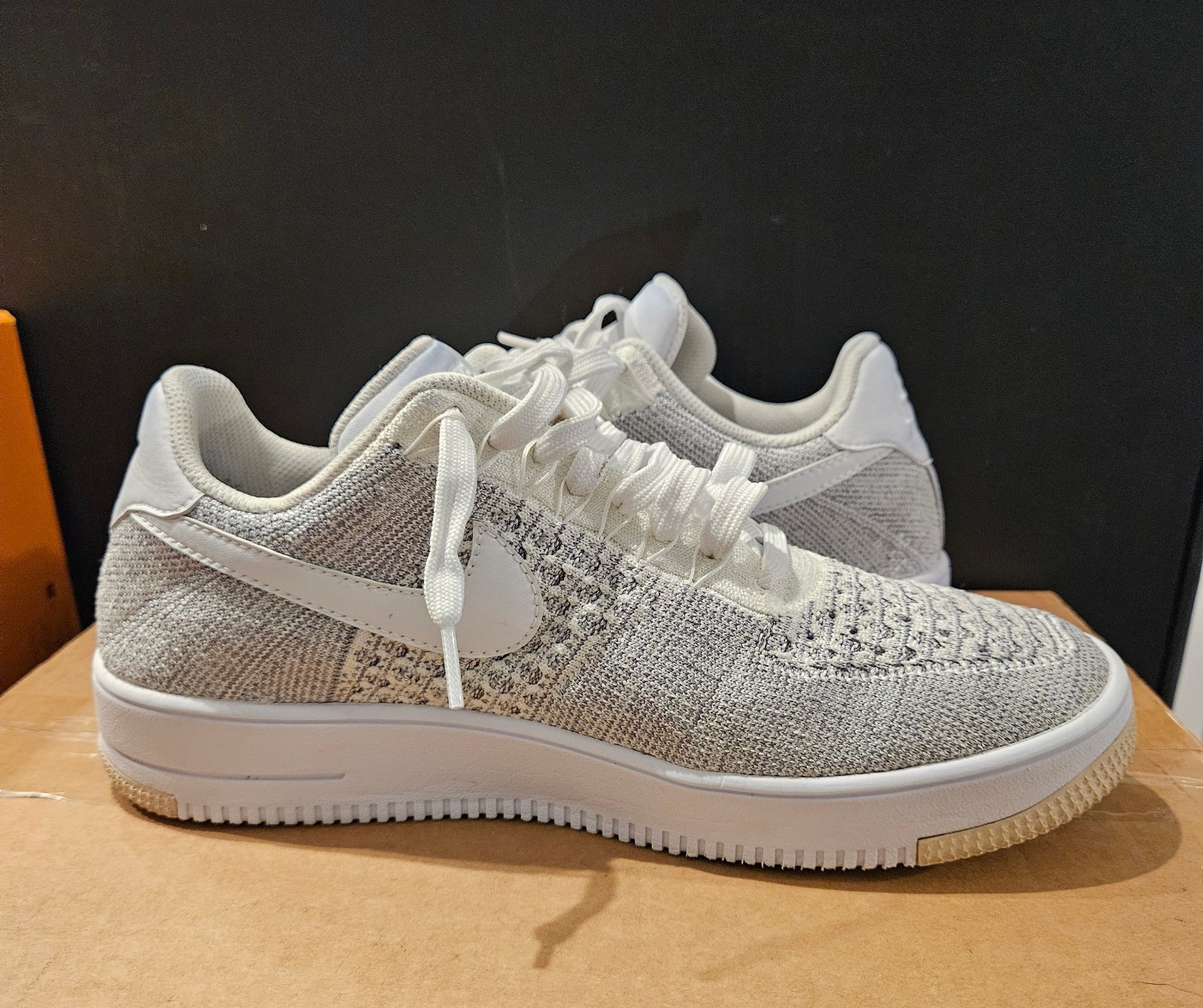 NIKE 2015 AIR FORCE 1 LOW 817419-006 FLYKNIT COOL GREY US 10.5