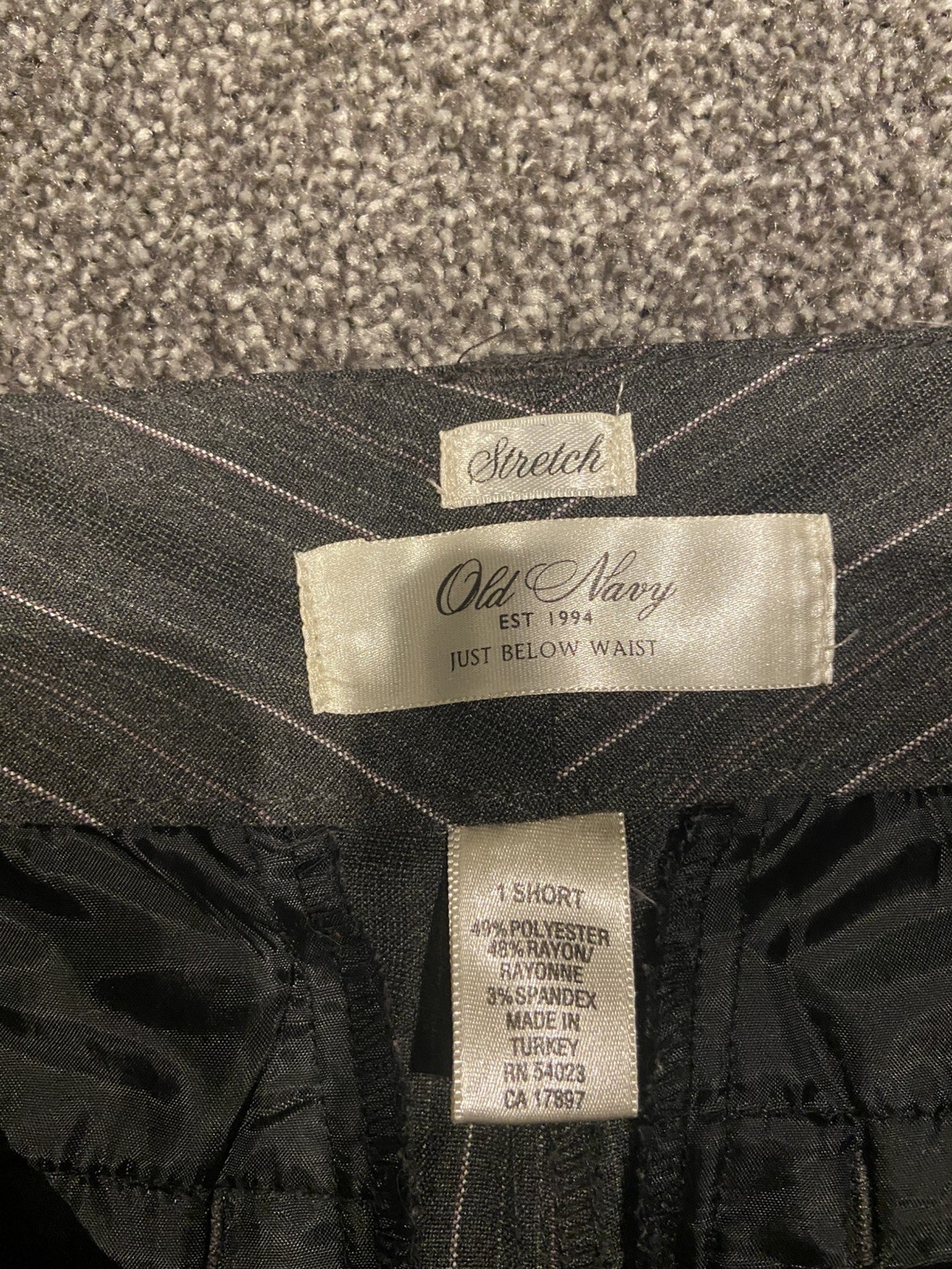 Vintage Y2K Old Navy Women Pants Size 1 Short Pinstripe Gray Purple Low Rise
