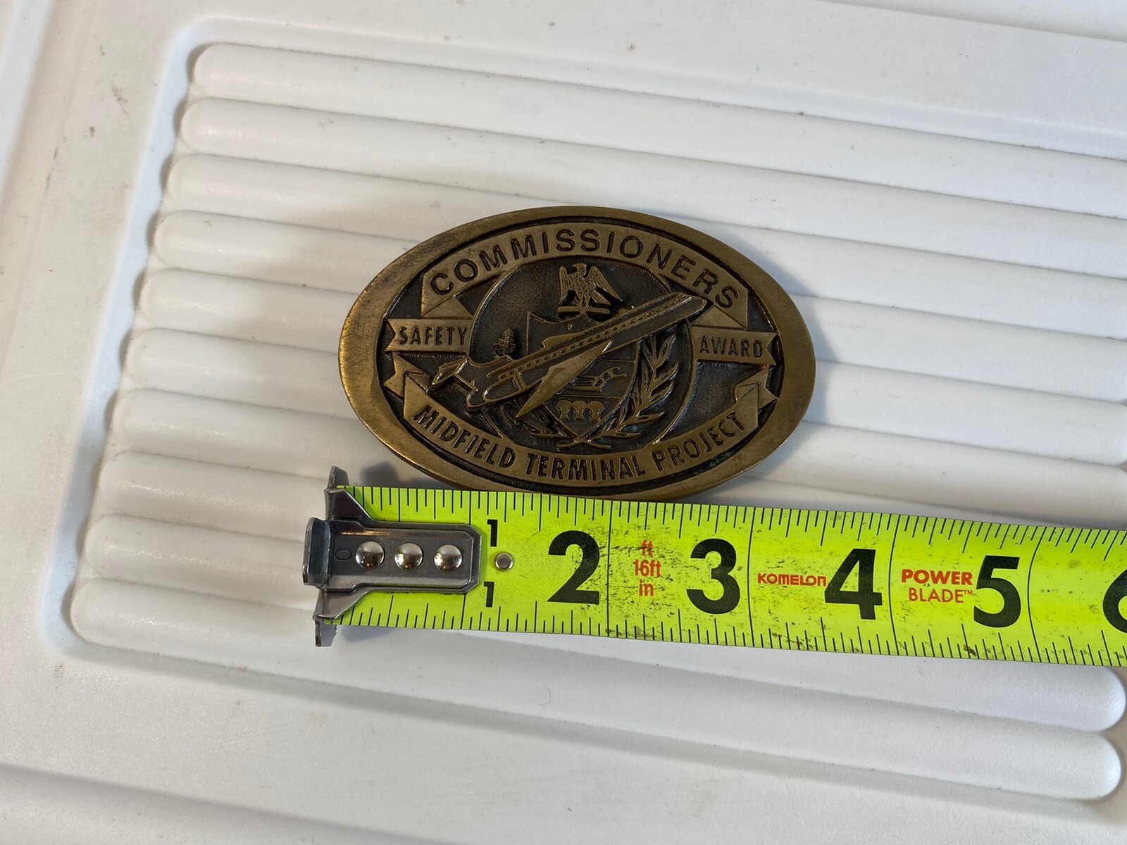 Commissioners Safety Award Midfield Terminal Project Belt Buckle Plate 39E88
