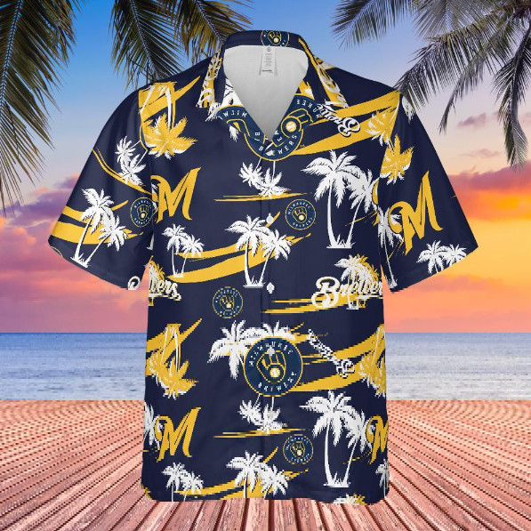Milwaukee Brewers Hawaiian Shirt, Short Sleeve Summer Shirt For Men