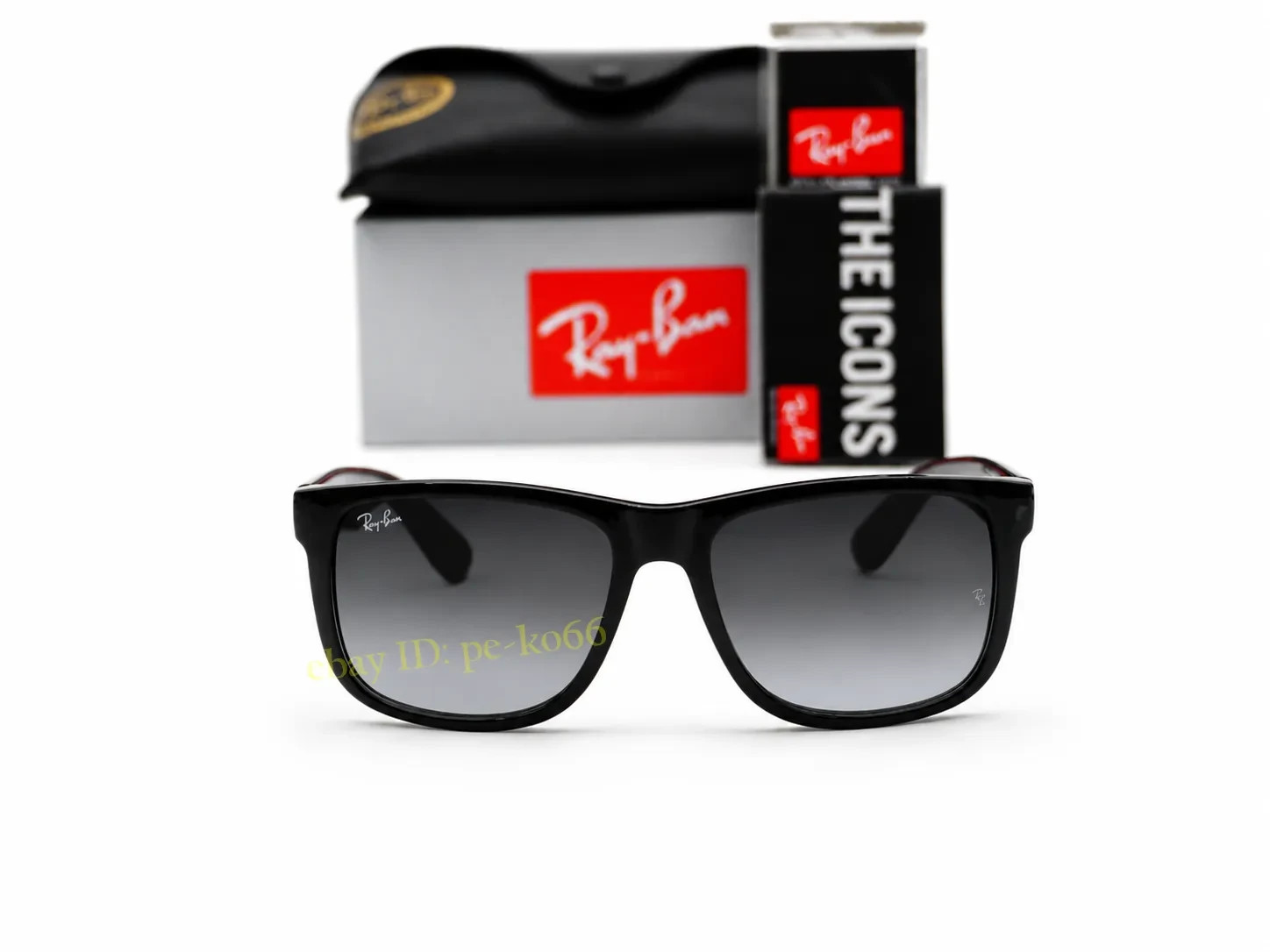 Ray-Ban Justin RB4165 Mens Sunglasses 54mm Matte Black Gray Gradient UV400