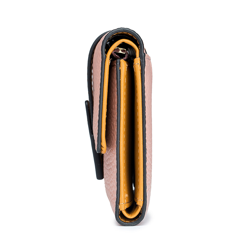 Women Trifold RFID Blocking Leather Clutch Wallet Hasp Card Holder Mini Handbag