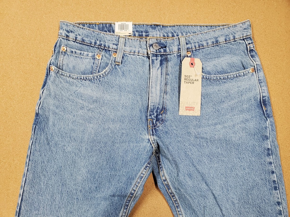 NEW LEVIS MENS 502 REGULAR TAPER DENIM STRETCH BLUE JEANS 295070249 MANY SIZES
