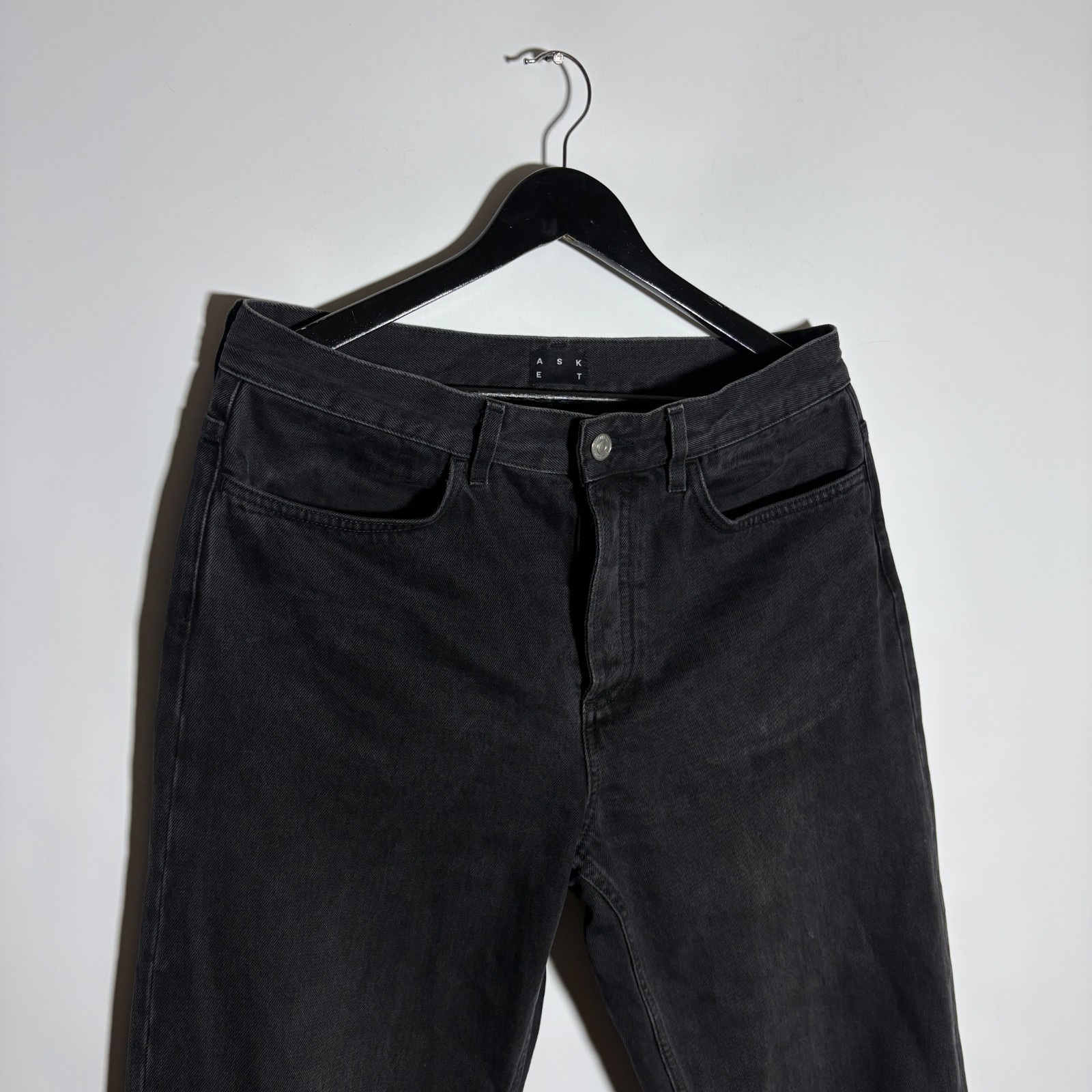 ASKET The Loose Jeans Organic Cotton Denim Baggy Size 32 x 32 Stone Washed Black