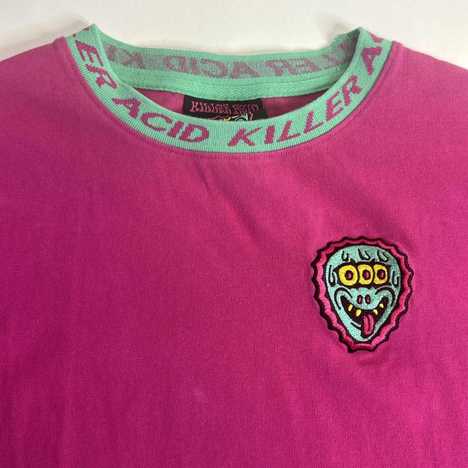 Killer Acid Short Sleeve Pink Alien Shirt Men’s Small Psychedelic Streetwear