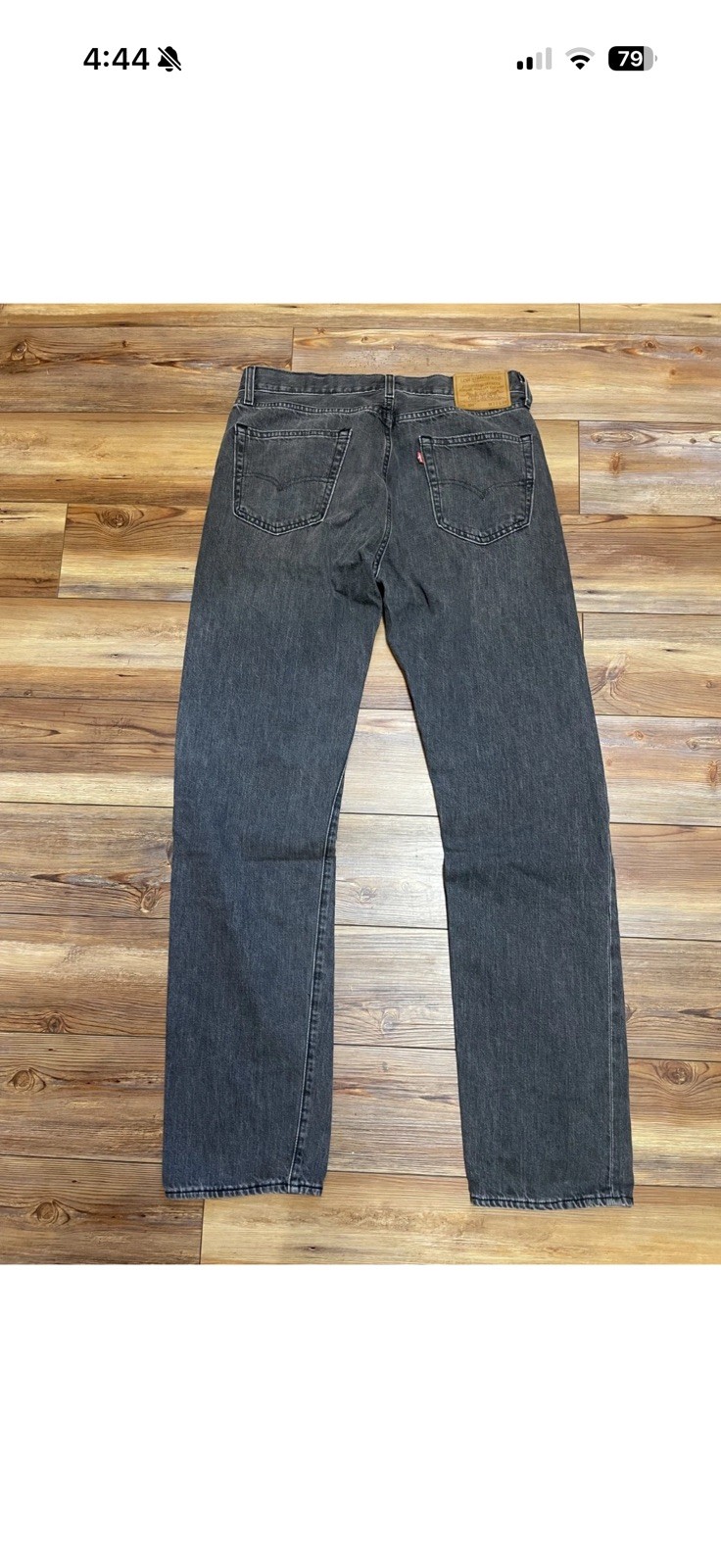 Levi 505 Selvedge Denim, Dark Wash Black 100% Cotton, 33X34