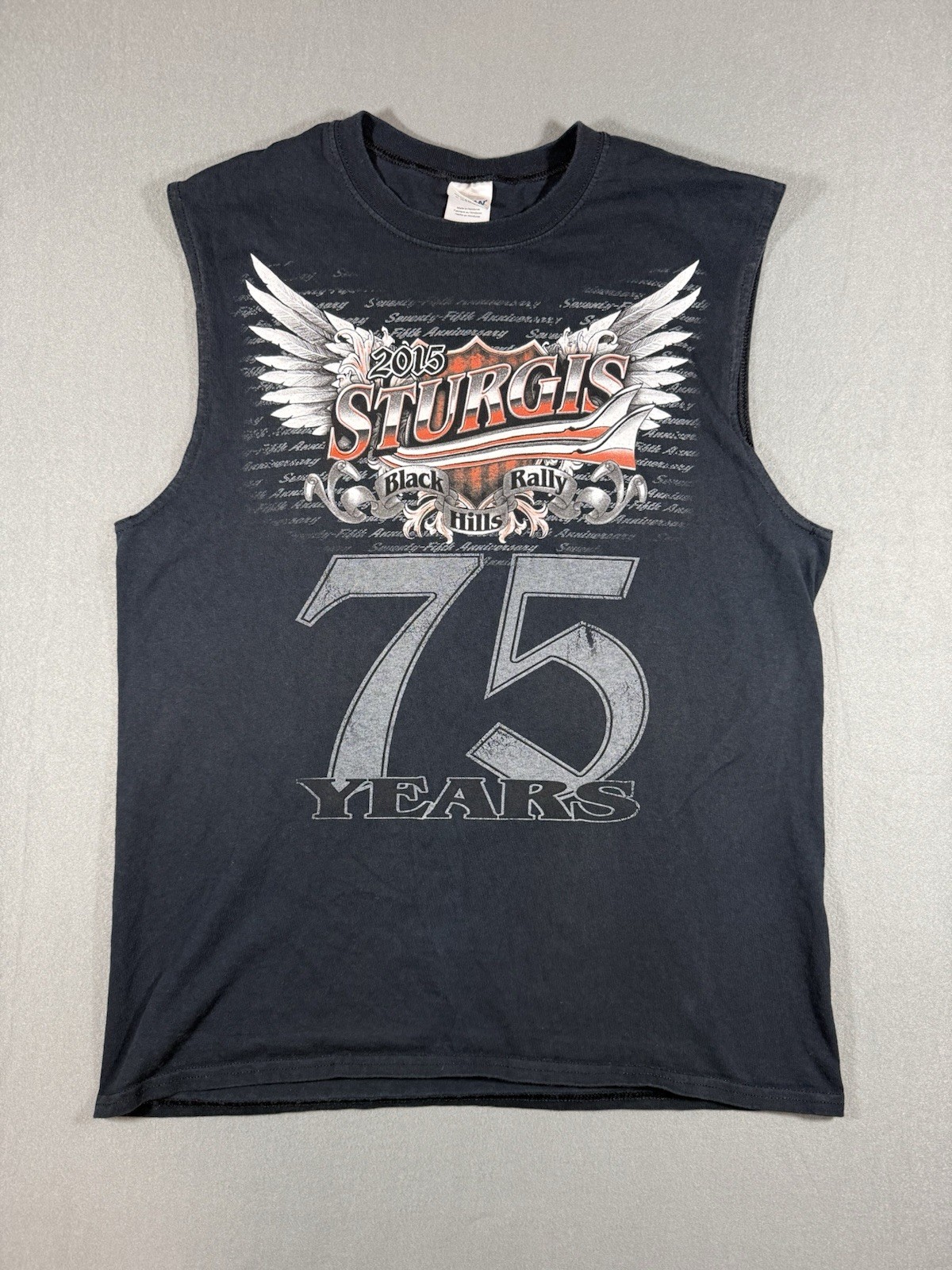 Harley-Davidson 75th Annual Sturgis Black Hills Rally 2015 L Sleeveless T-shirt