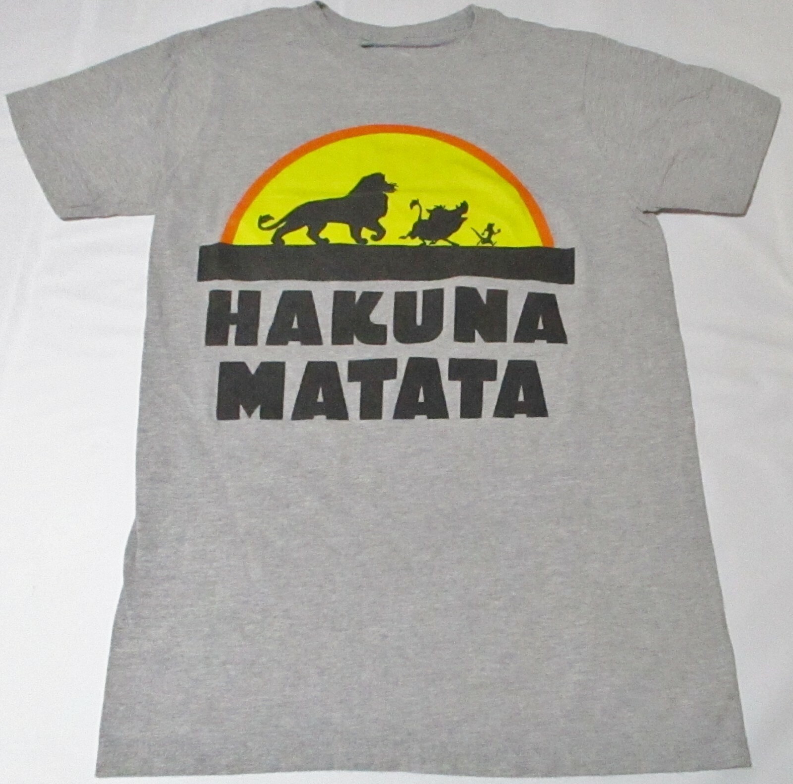 Official Disney Lion King Hakuna Matata Gray Short Sleeve T-Shirt Small S
