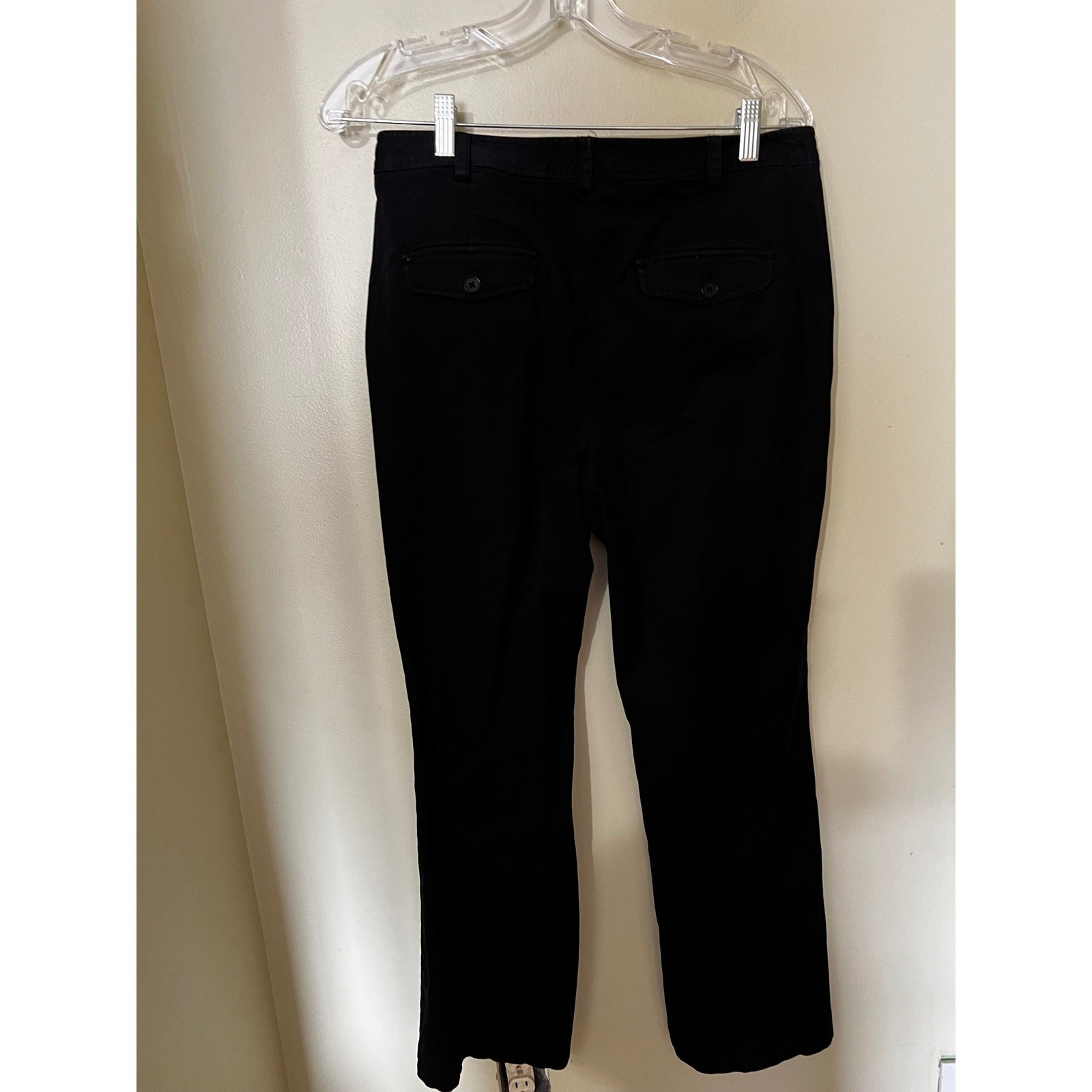 Talbots Heritage Fit Black Cotton Stretch Straight Leg Pants Womens 10P Petite