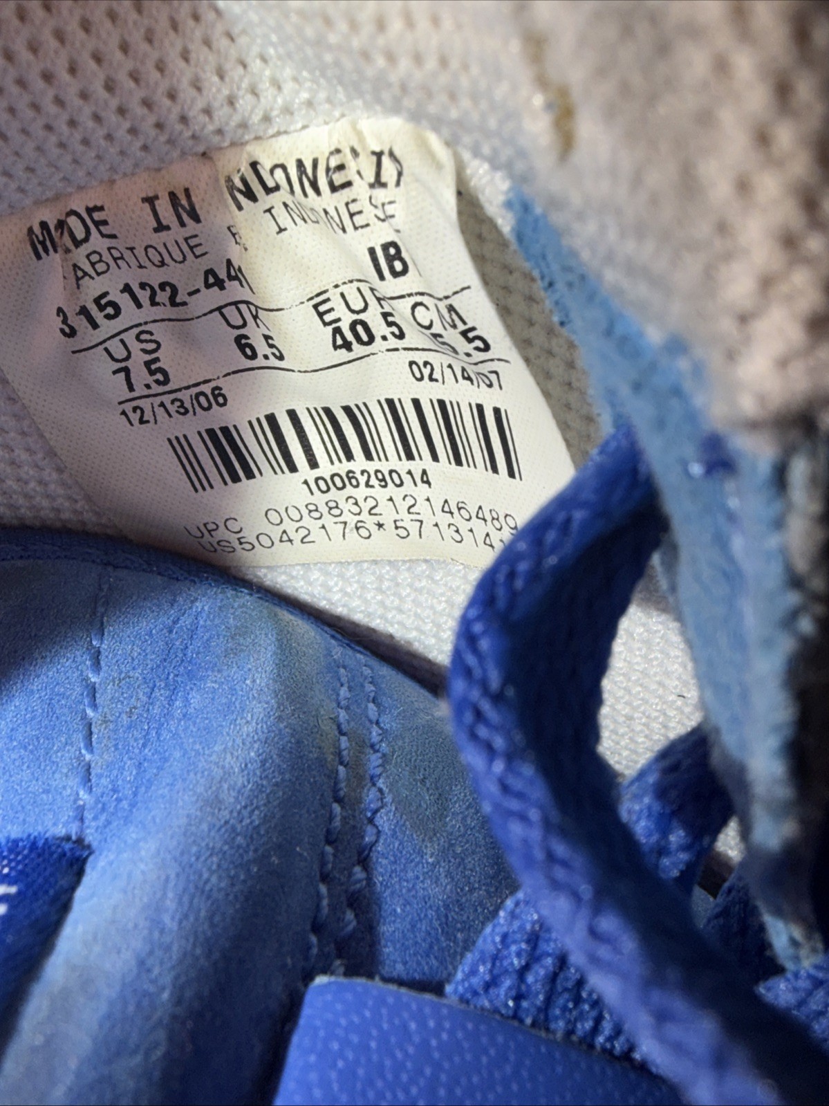 Nike Air Force 1 Premium ’07 Blue DIAMOND PHILLY Size 7.5 315122-441. !!!!