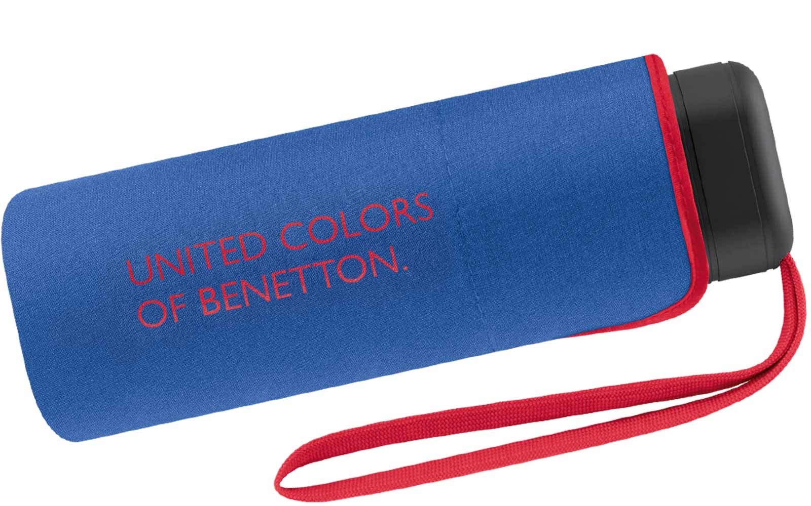 Benetton Ultra Mini Flat Solid Pocket Umbrella, Blue, 88 cm, Pocket Umbrella