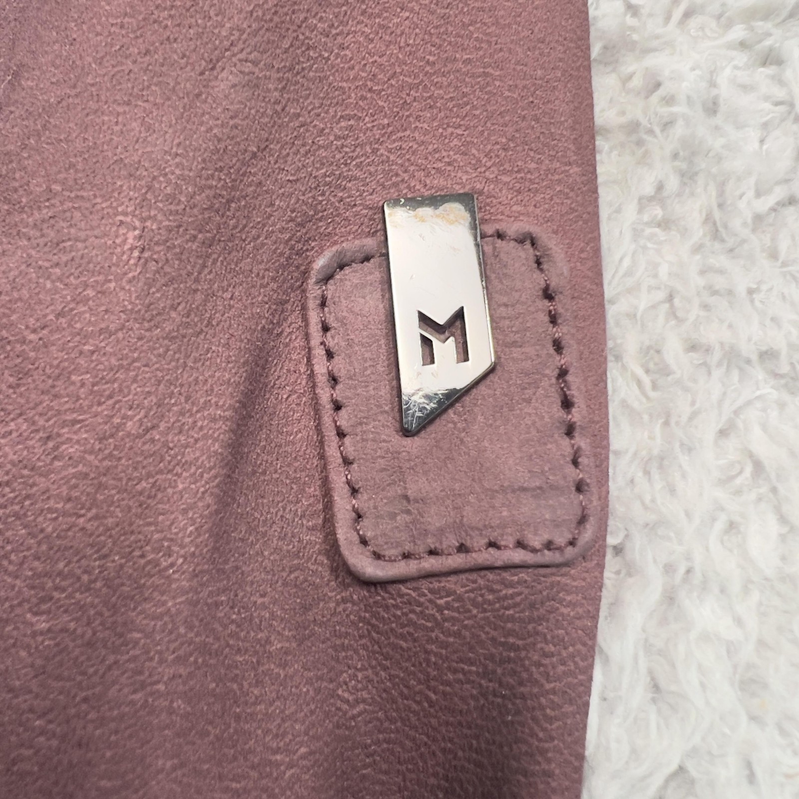 Mauritius Twila RF Leather Jacket Womens 7/8 Wine Red Moto Zip Lined Biker