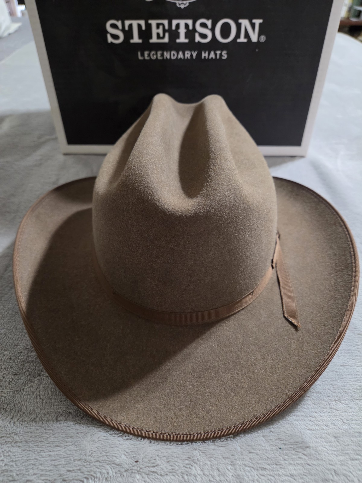 Stetson Open Road 6X Fur Felt Hat 7 1/8 Brown Mix Western Cowboy w Box USA