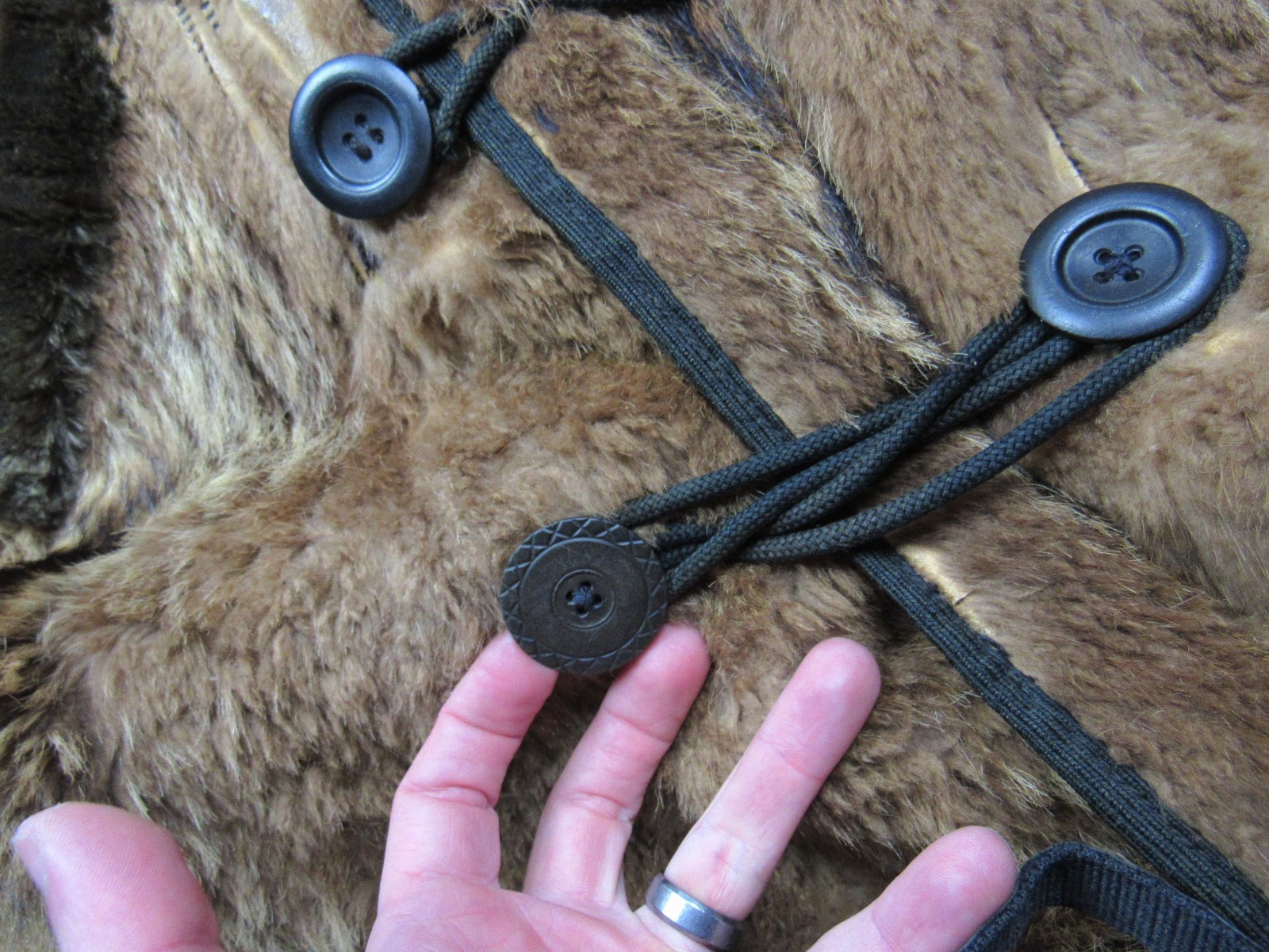 Antique 1800s / 1900s Long Frontier Fur Trapper Mountain Man Grizzly Coat Vtg