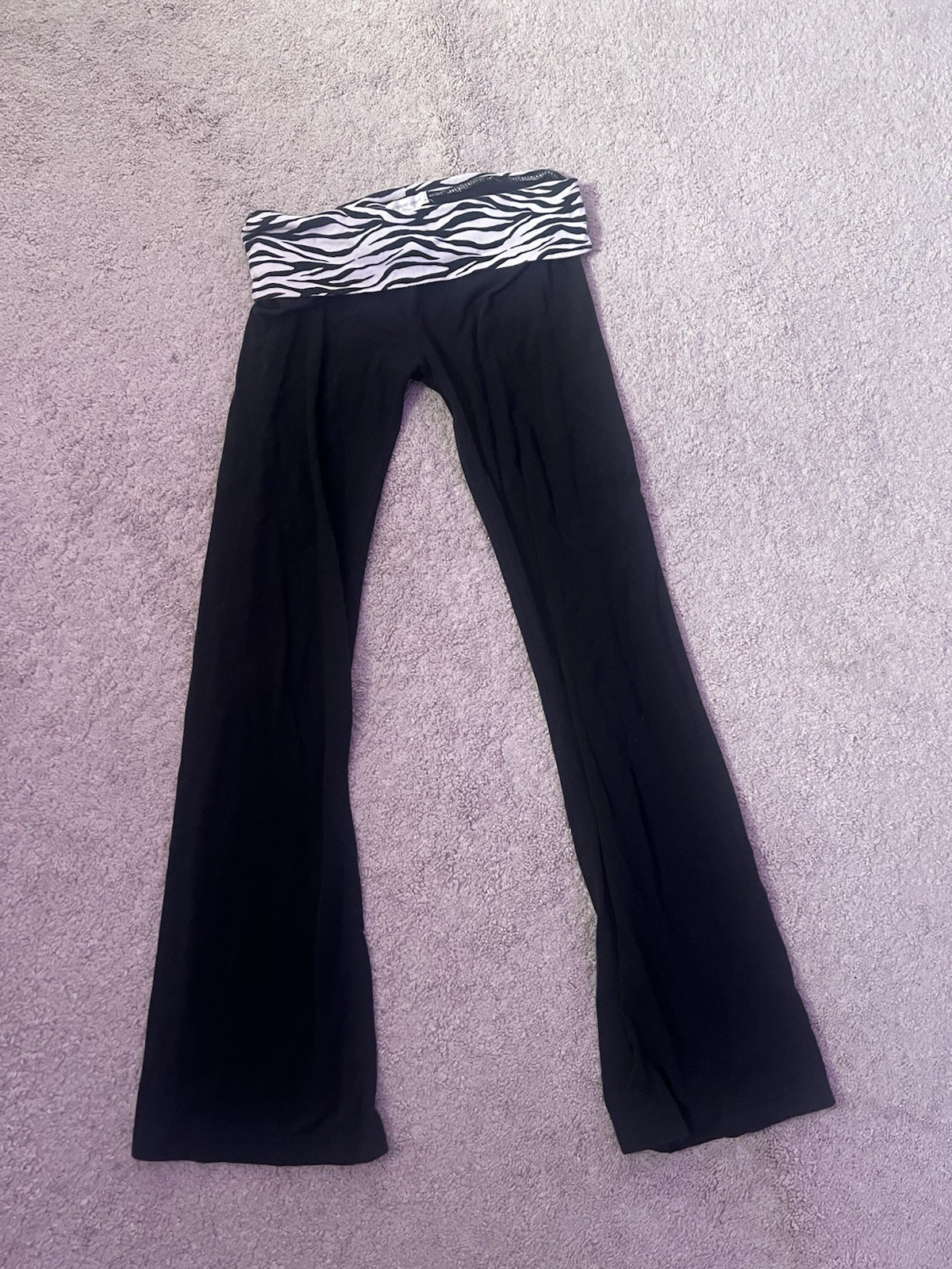 Zebra print Ambiance Apparel flare fold over leggings 2000s Y2K Size medium