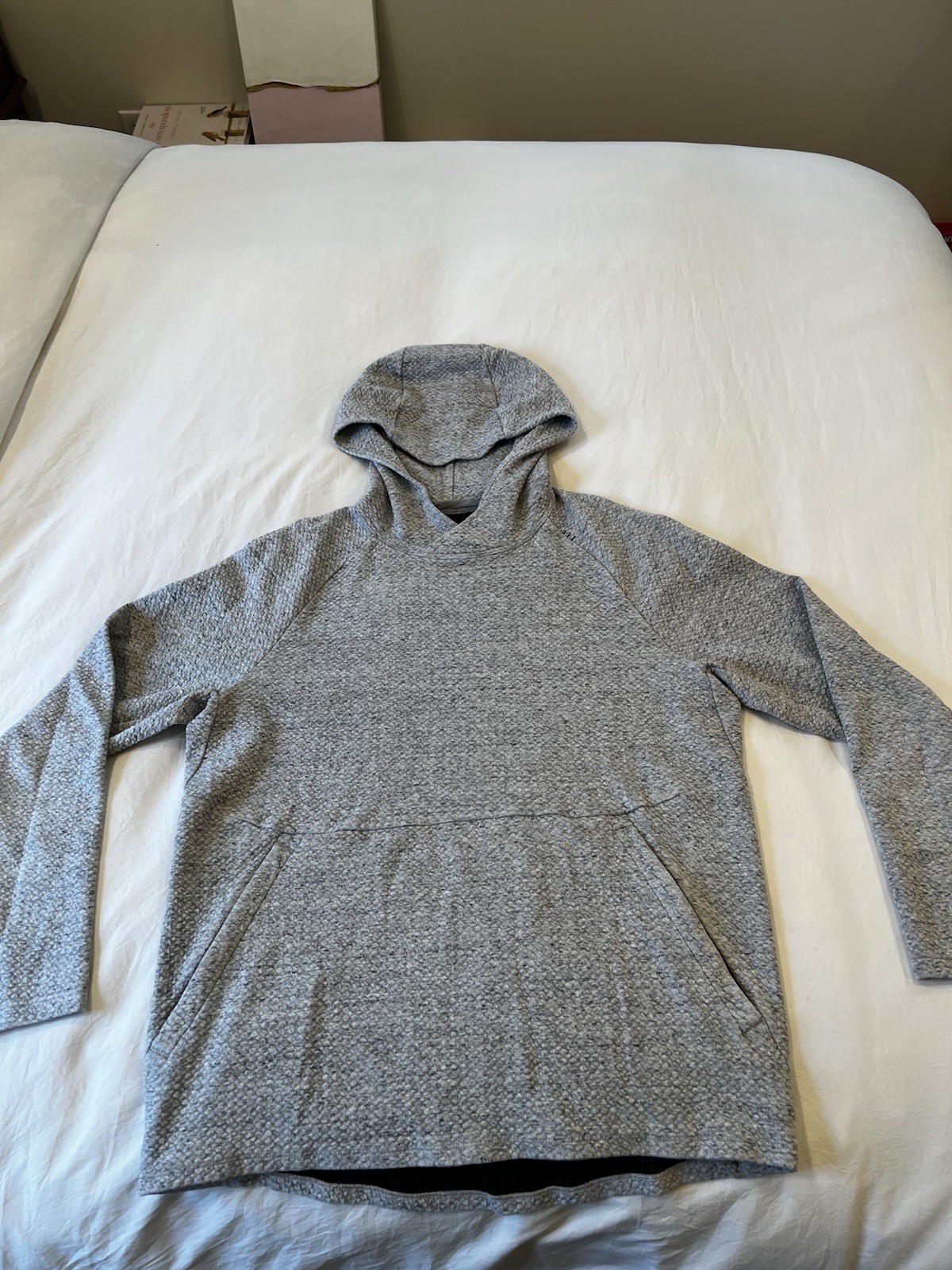 Lululemon at Ease Men’s Hoodie Small Textured Double Knit, Gray