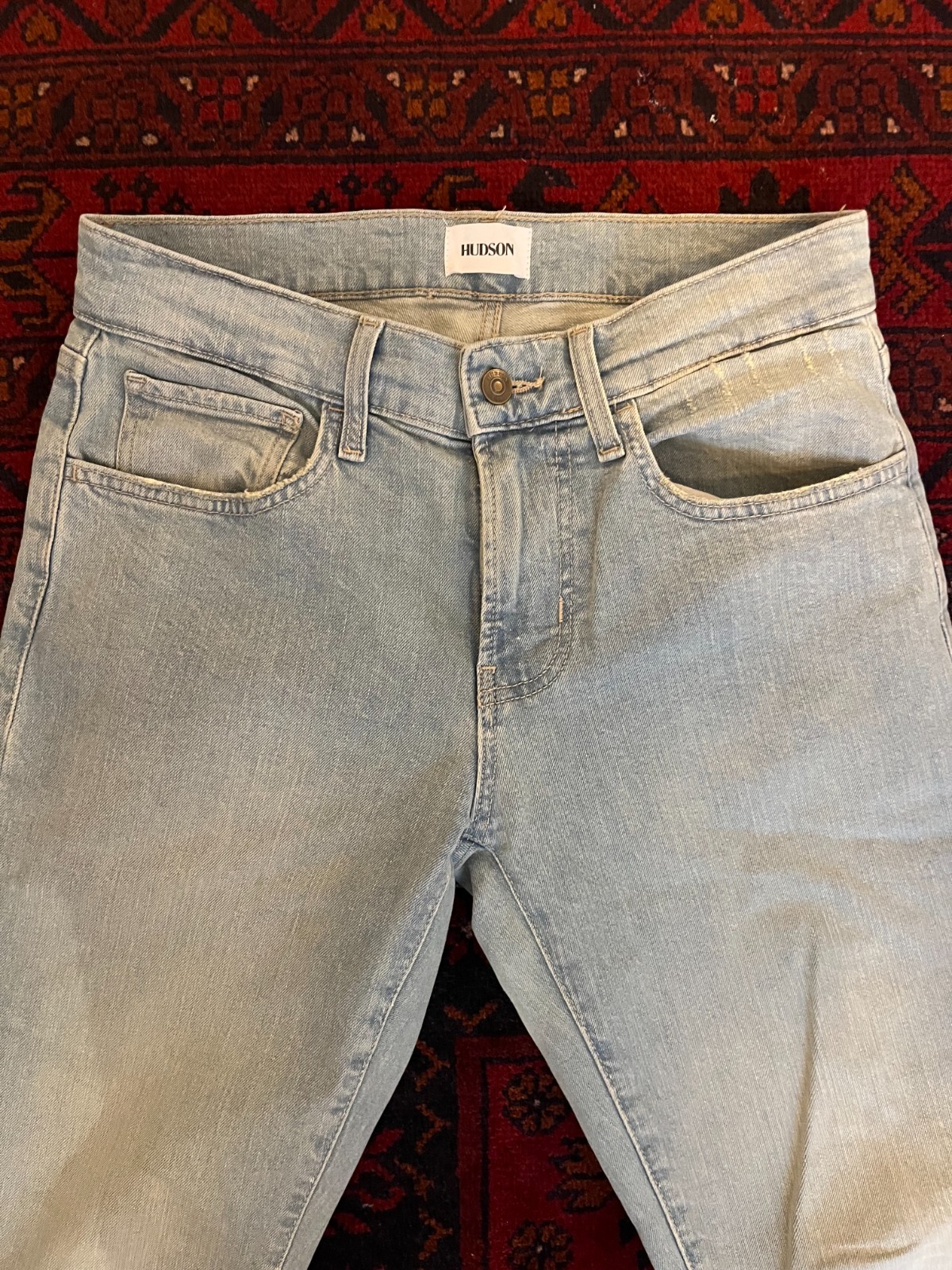 Hudson Mens Blake Slim Straight Denim Light Blue Jeans Size 29 X 32