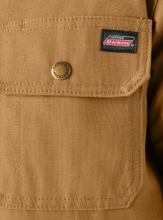 Dickies ~ Men’s XL ~ Workwear ~ Flannel Lined ~ Snap Front ~ BROWN Canvas Jacket