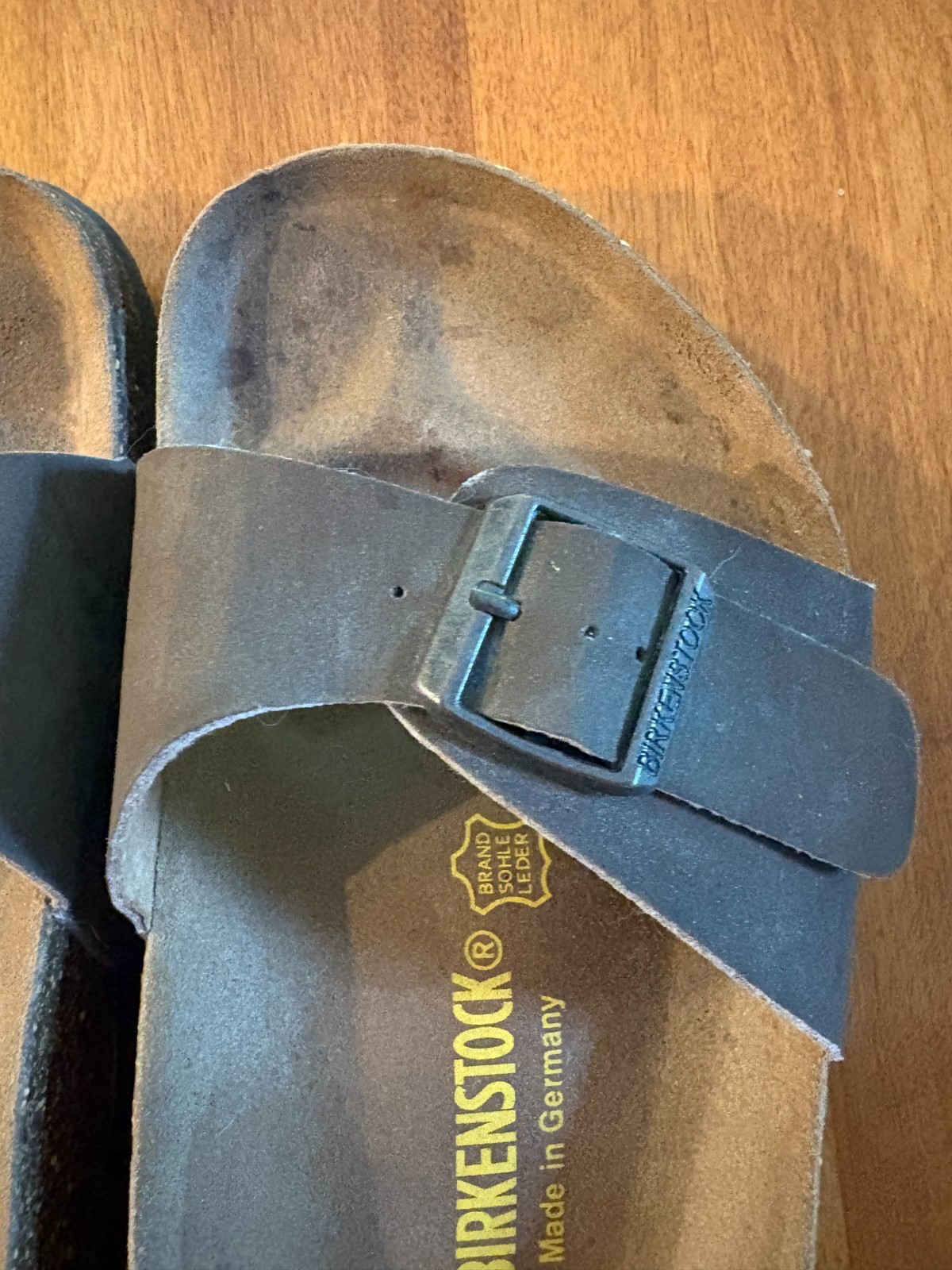 Birkenstock Madrid Sandals, Birko-Flor Nubuck Brown Women’s 38