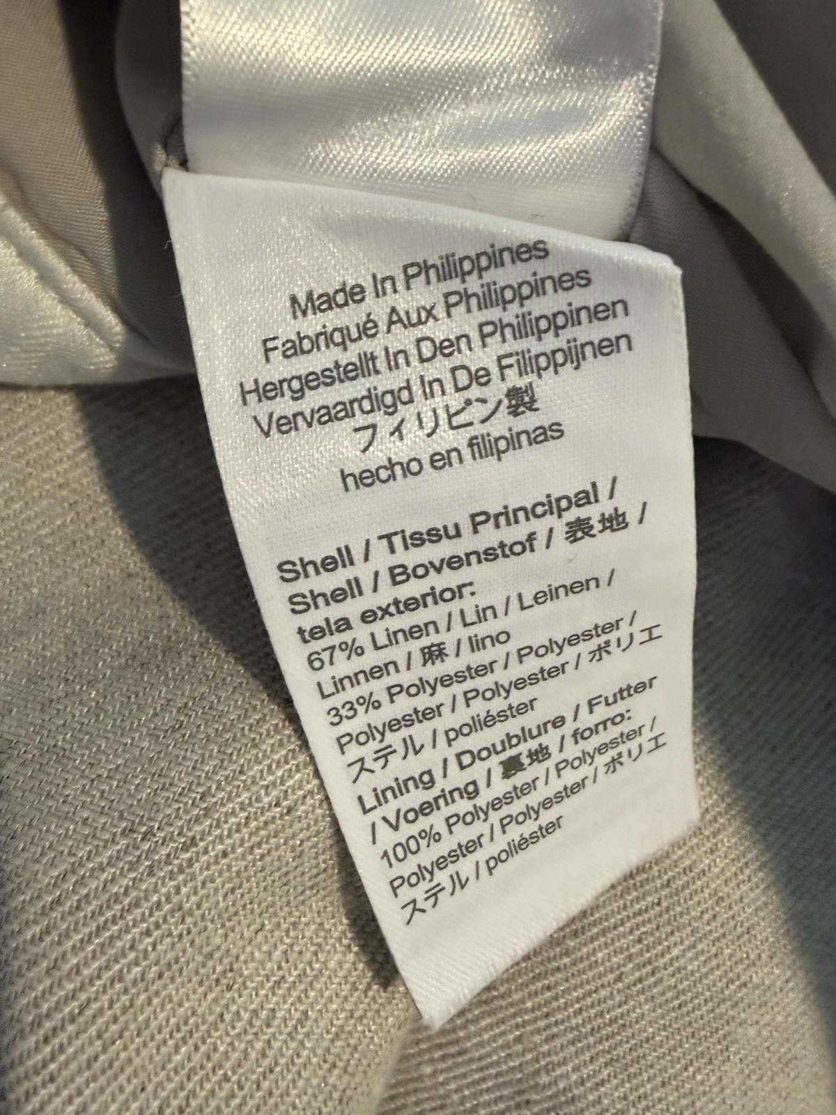 J.Crew Natural Beige Linen Blend Straight Leg Trousers Size 4T Coastal Preppy