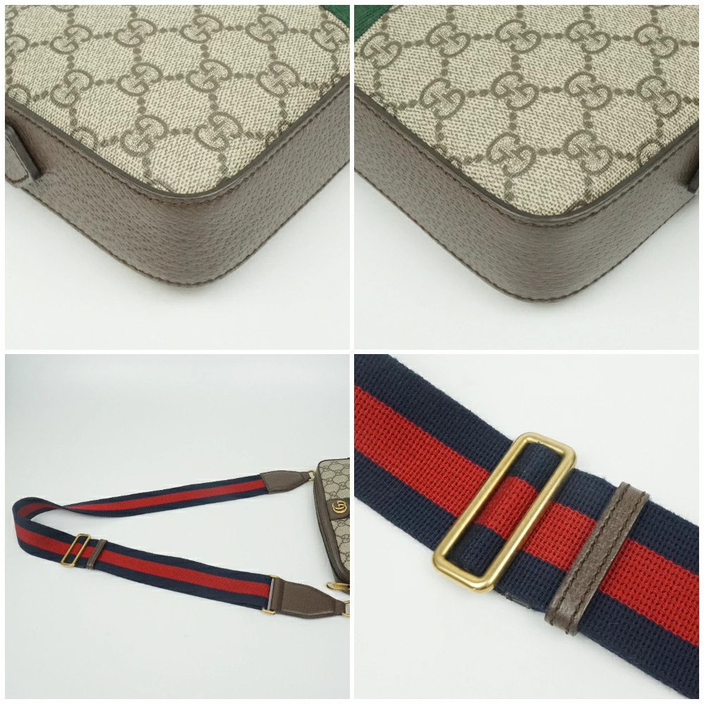 GUCCI 699439 Ophidia Shoulder Bag Beige Brown Crossbody Bag