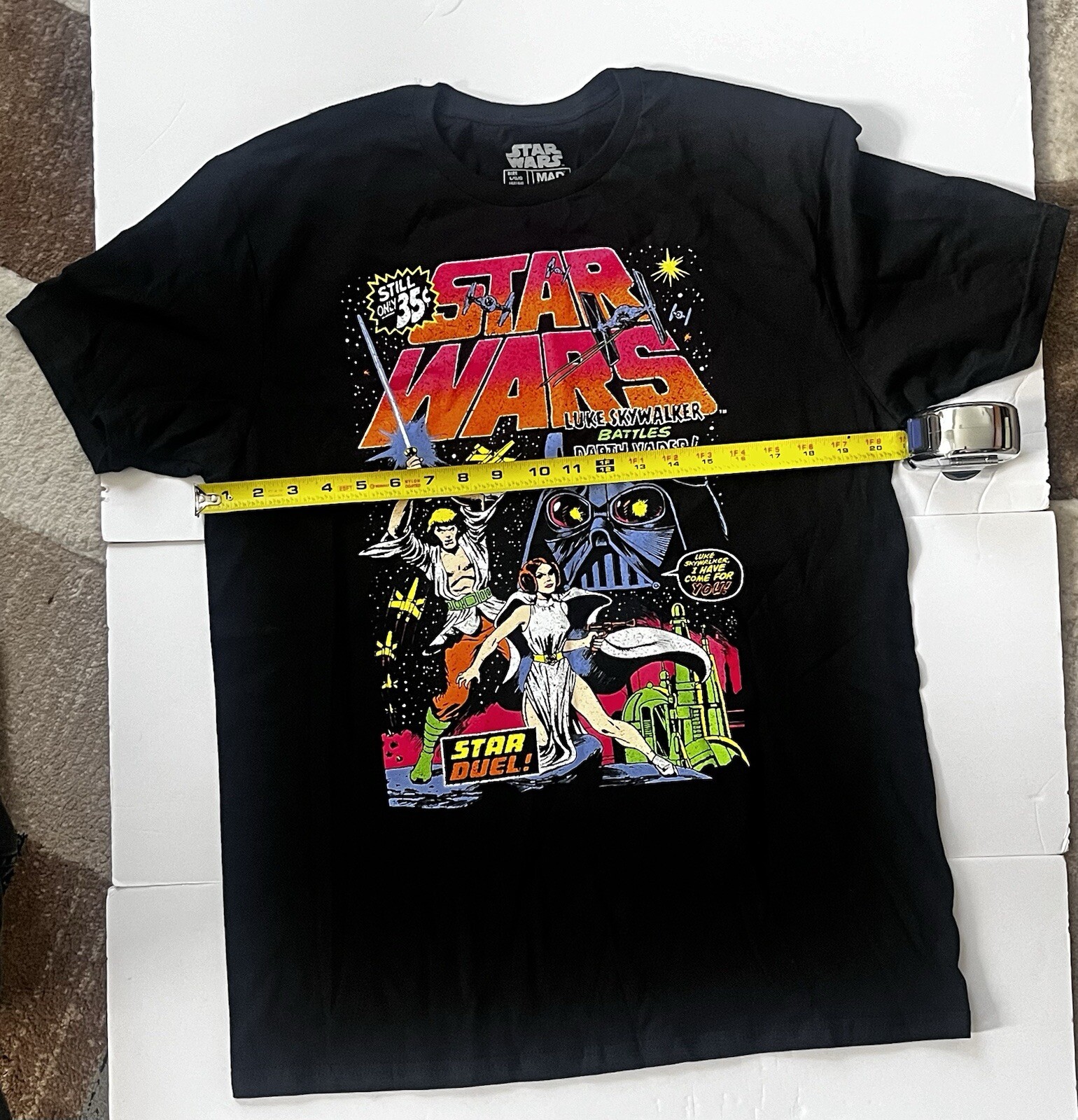 New Mens Mad Engine Star Wars Star Duel Graphic T-Shirt Sz L NWT Cotton Black