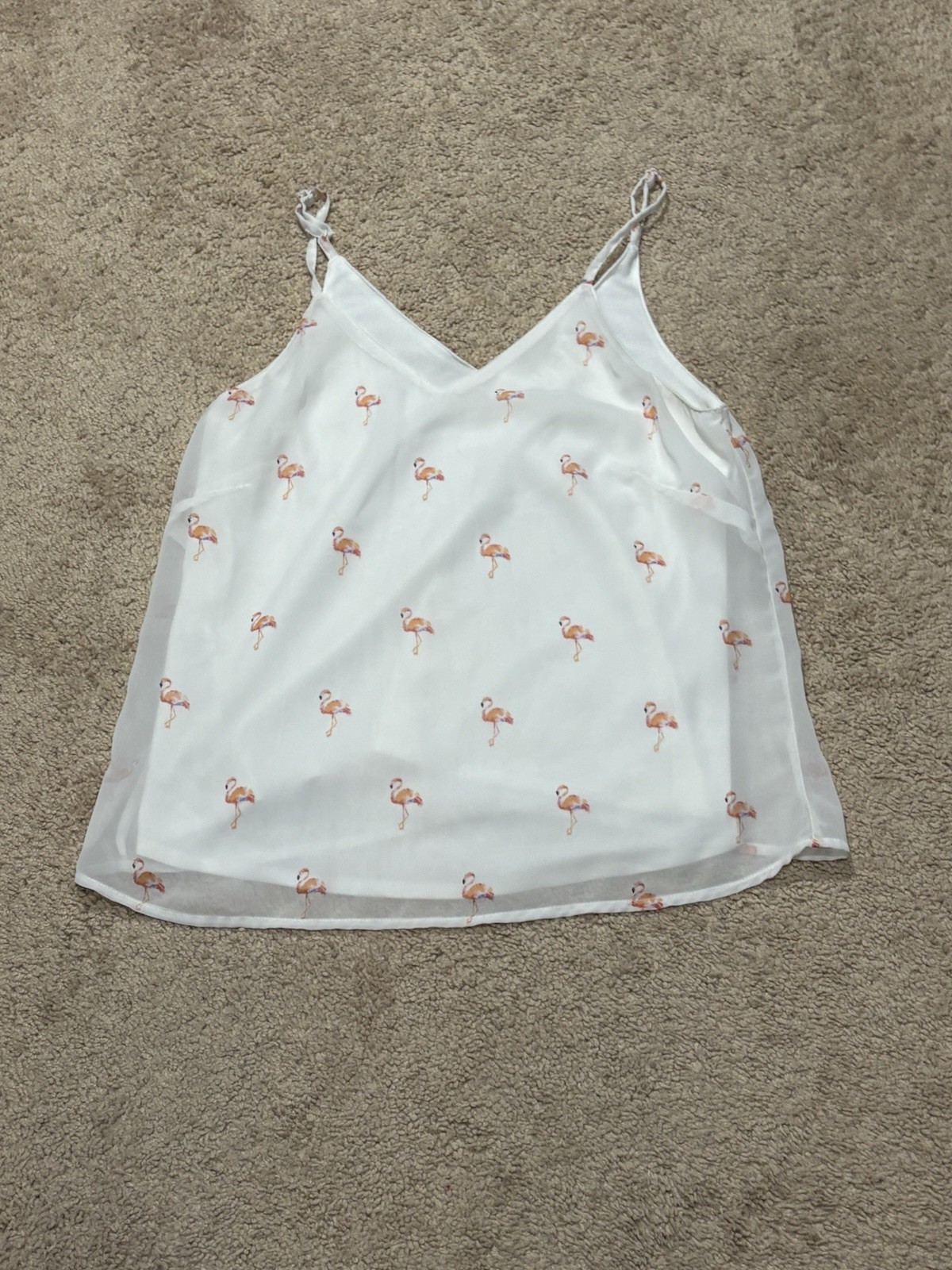 Japna Womens Shirt Size Medium Multicolor Flamingo Print Classic Dressy Flowy