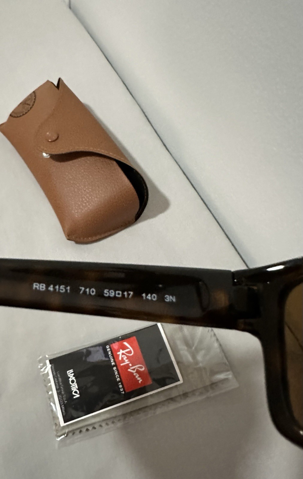 RARE RAY-BAN Square Tortoise Havana Brown Sunglasses RB 4151 710