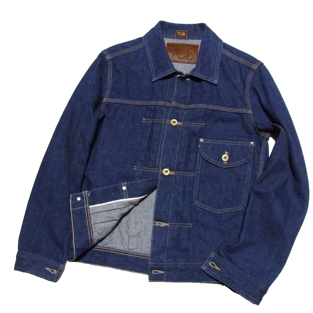 TCB Jeans CAT BOY Denim Jacket Cotton Blue 38 Length 24.0in Pit Pit 19.7in