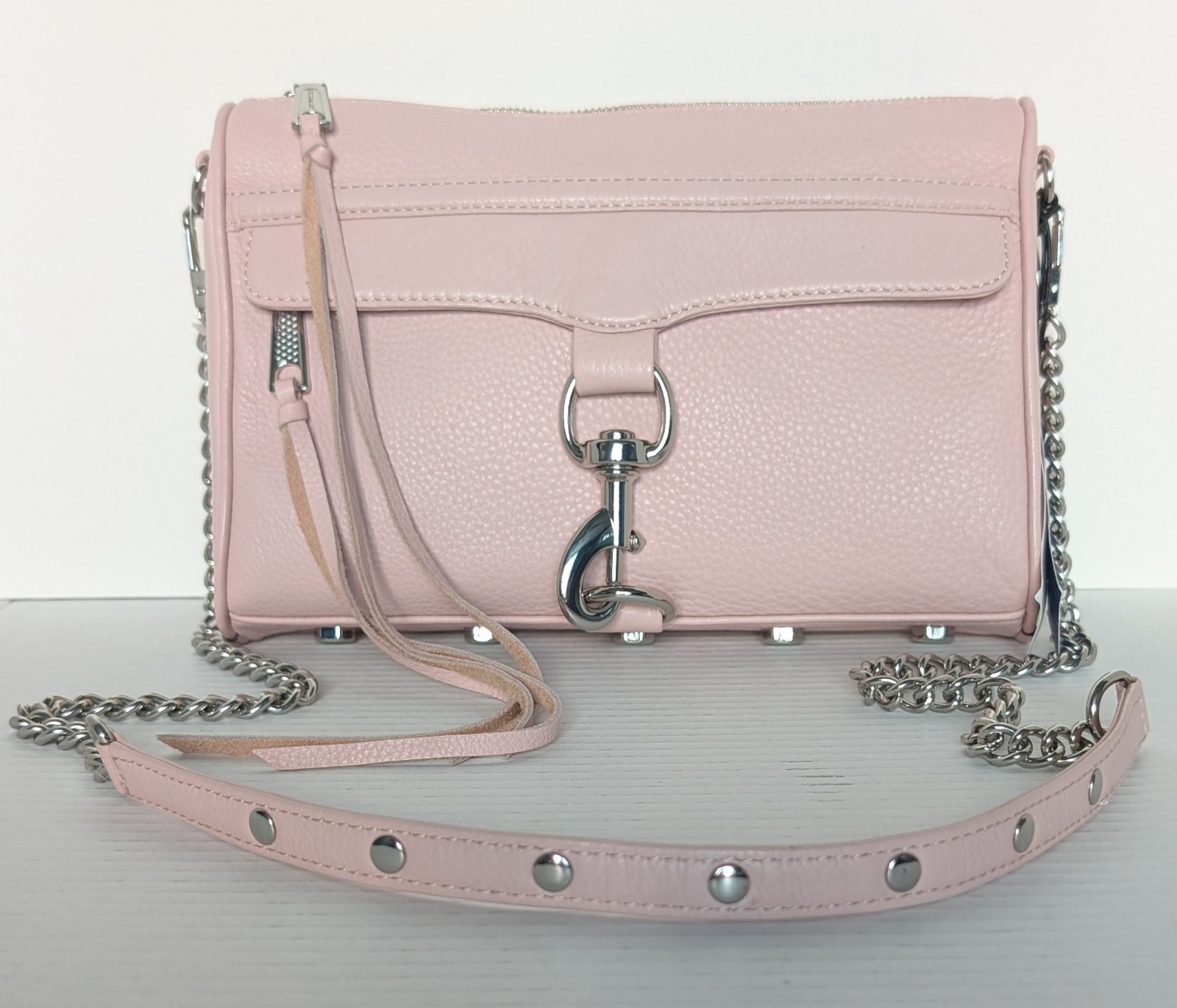 Rebecca Minkoff Large MAC Crossbody Bag NWT Pink Blush Leather Clutch Handbag
