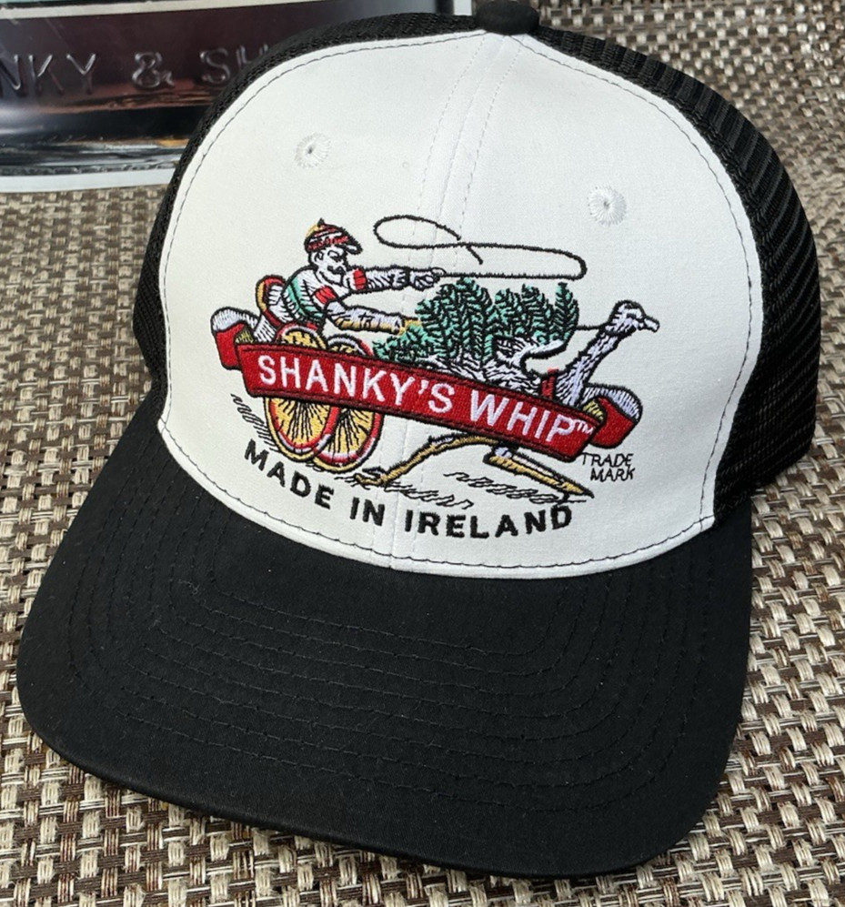 Shanky’s Whip Ireland Black Irish Whiskey Logo Hat Cap Mesh