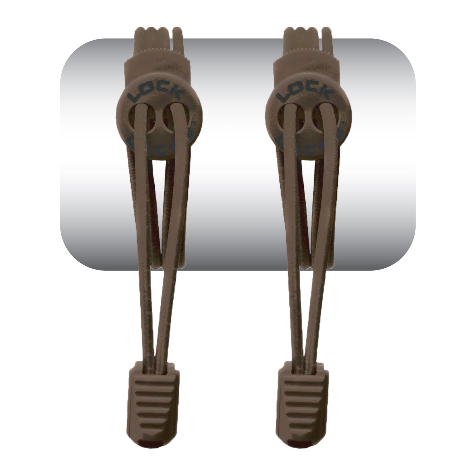 Elastic No Tie Shoelaces Brown 48-Inch
