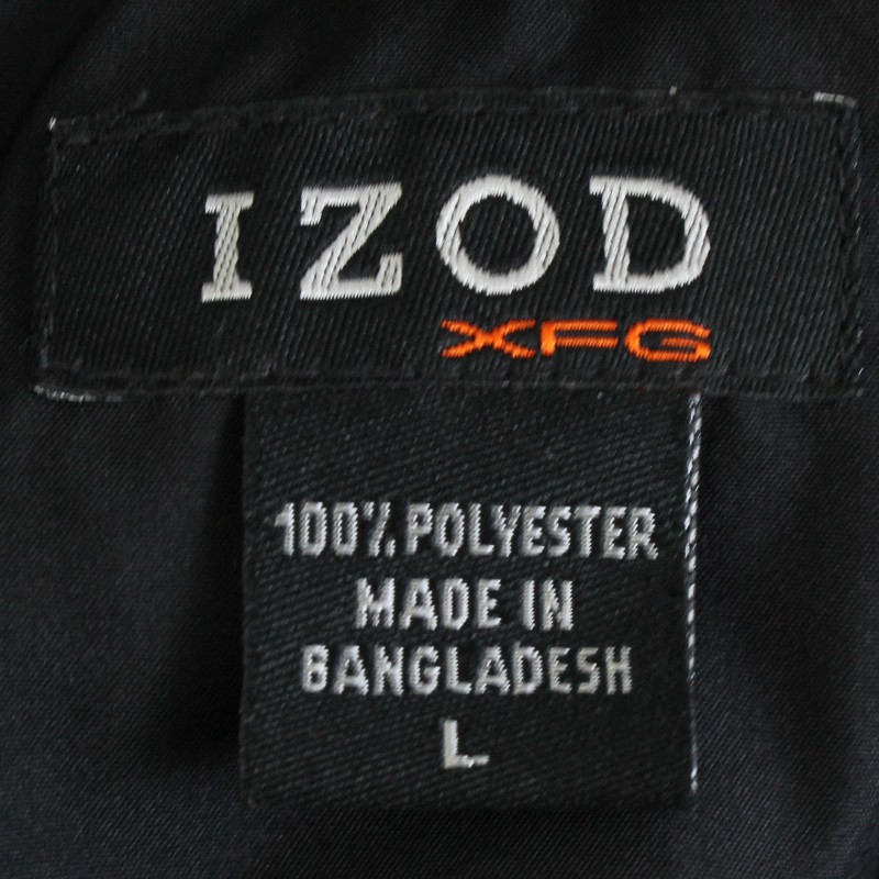 IZOD Men’s L Lightweight Black Windbreaker 1/2 Zip Jacket 90’s