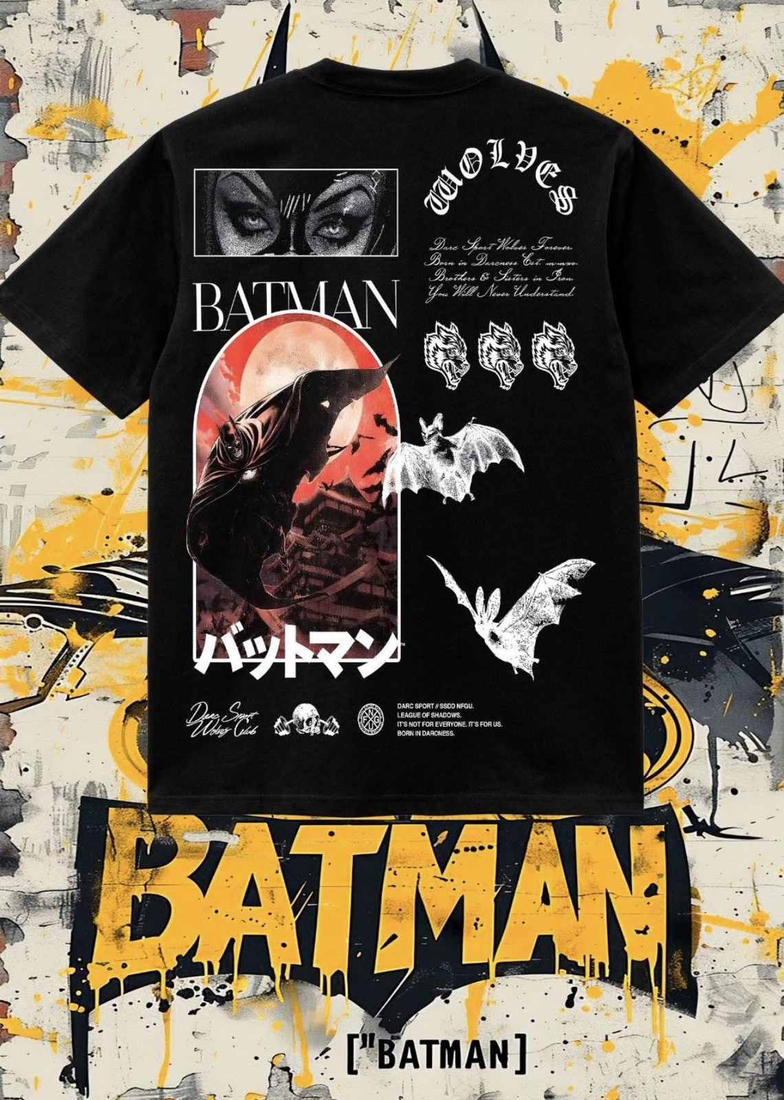 NEW Darc Sport X Batman Large DARC CAVE “PREMIUM” OVERSIZED TEE