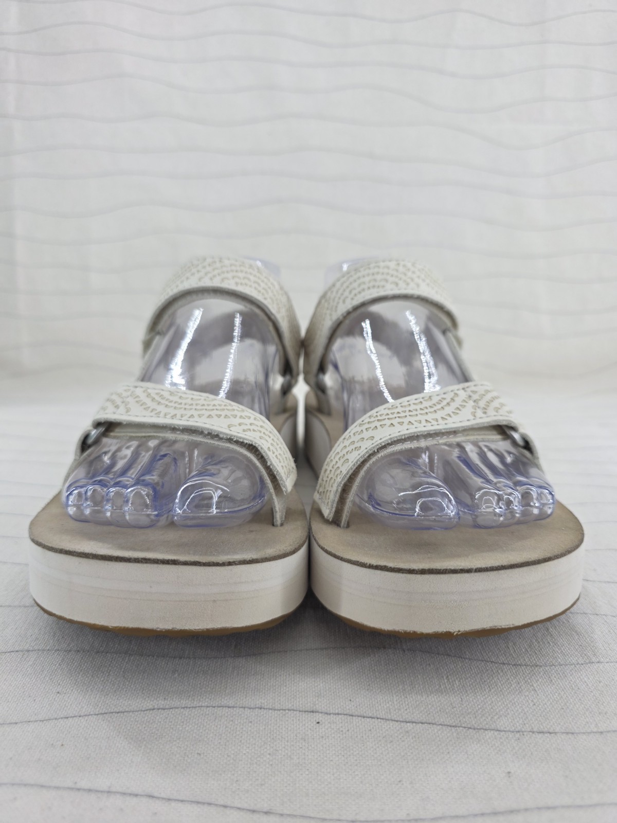 Teva Womens Midform Universal Geometric Beige Leathe4 Sandals 1090873 Size 7