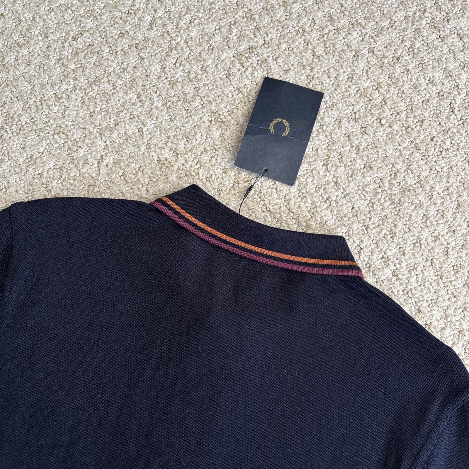 Fred Perry M3600 Mens Medium Twin Tipped Polo Shirt Navy Blue Mod Ska BNWT