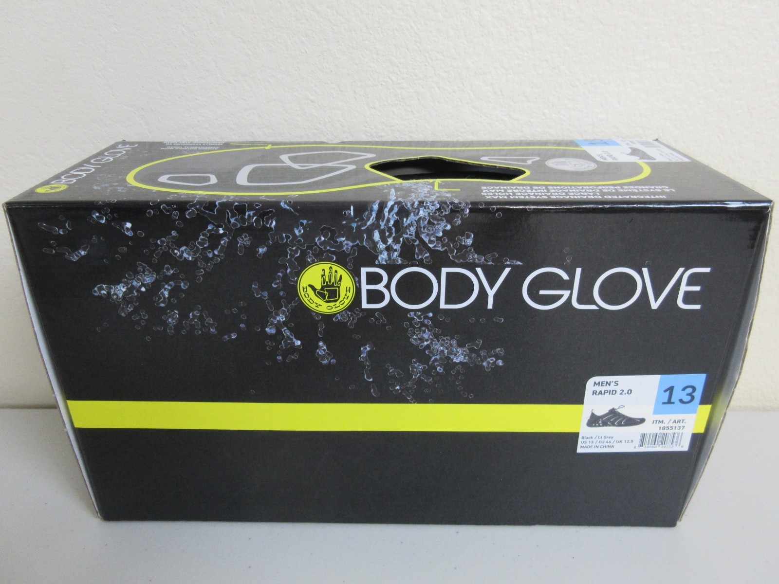 Body Glove Men’s Rapid 2.0 Performance Water Shoes Size 13 – Black & Gray (NWB)