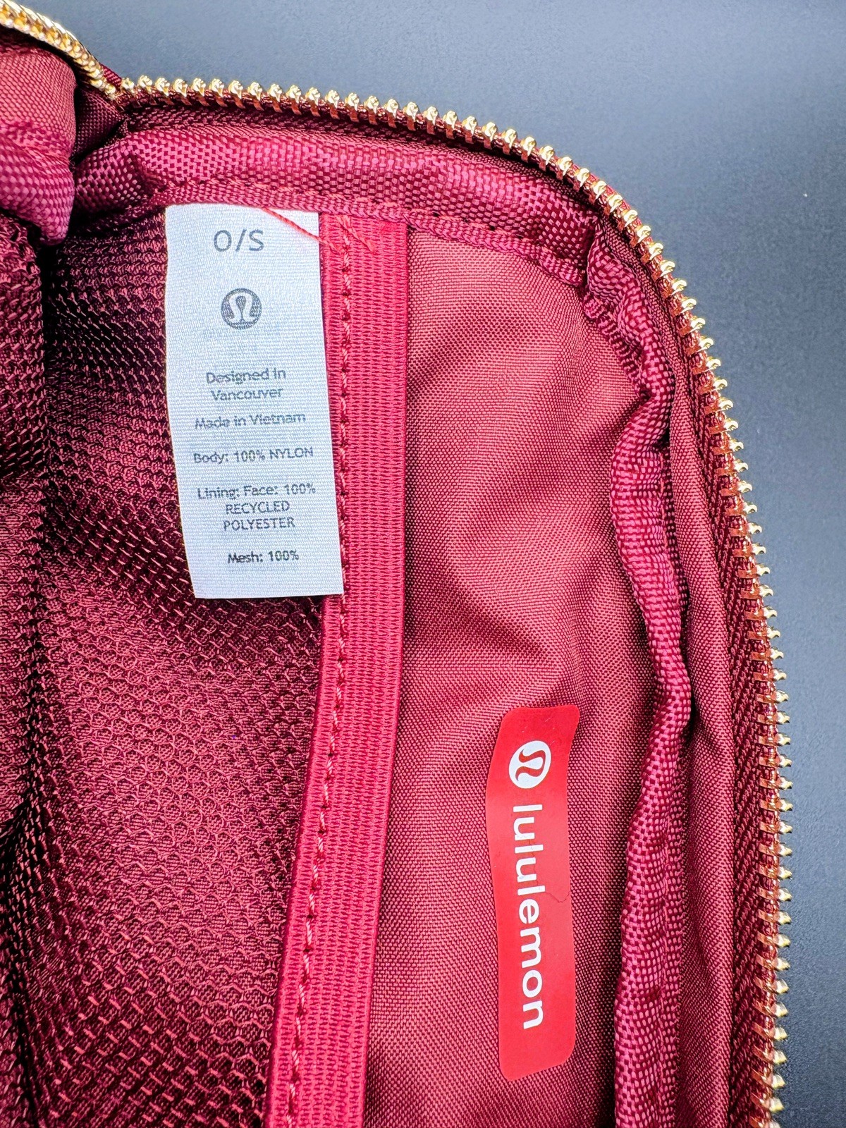 NWT Lululemon Everywhere Belt Bag 1L Burgundy Gold Hardware Authentic Brand New