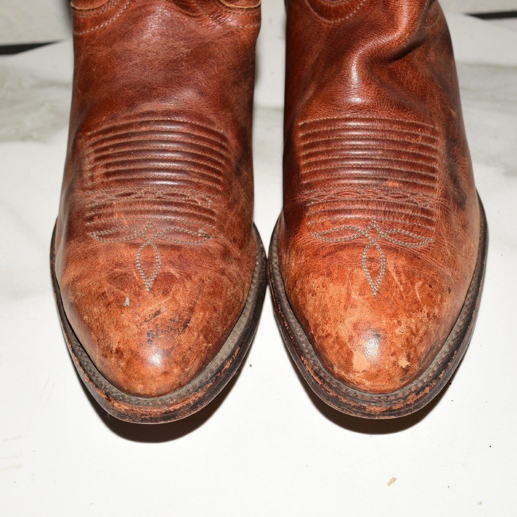 J Chisholm Leather Boot Western Brown Men US 10.5 D