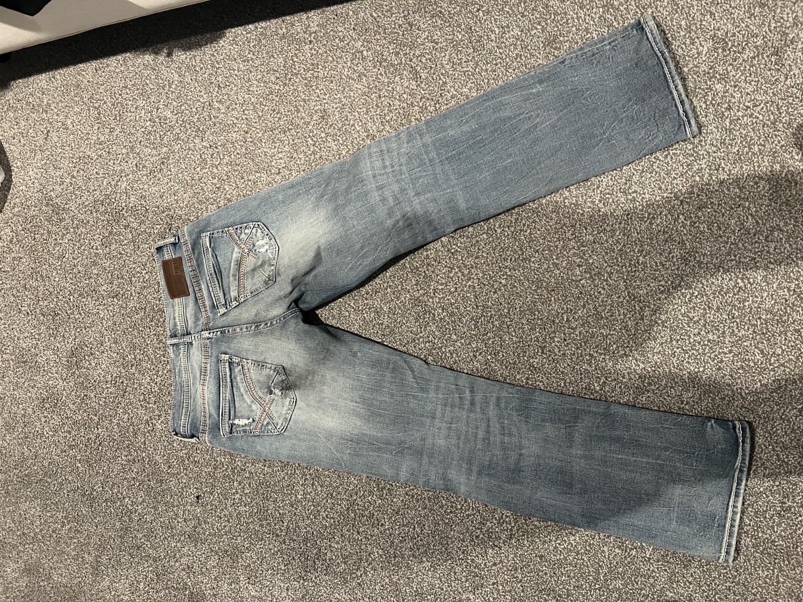 BKE Aiden Men’s Jeans 30×30 Light Wash Distressed Ripped Stretch Denim