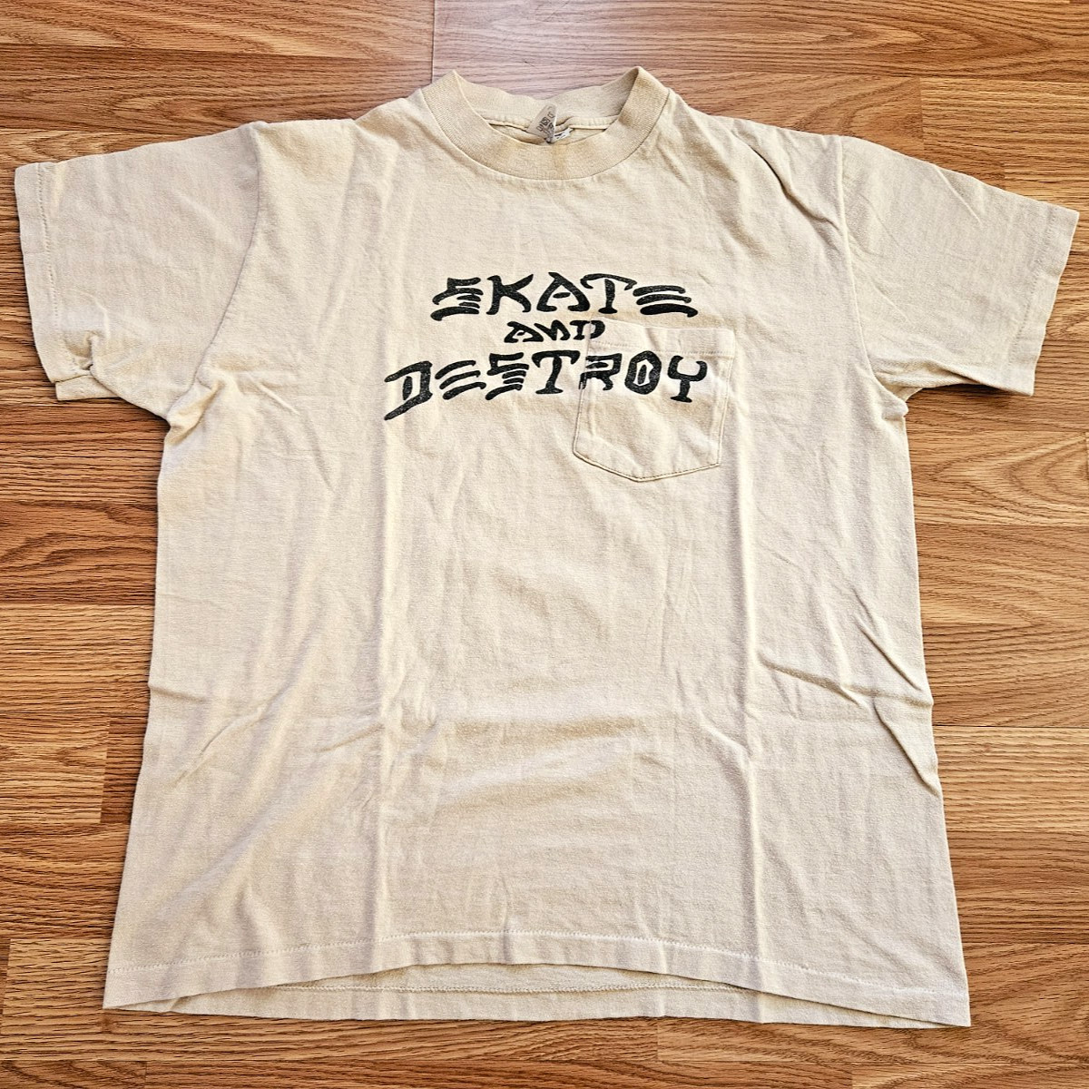 Rare Vintage 80s Skate And Destroy T Shirt Large Single Stitch Vision Hawk Bones