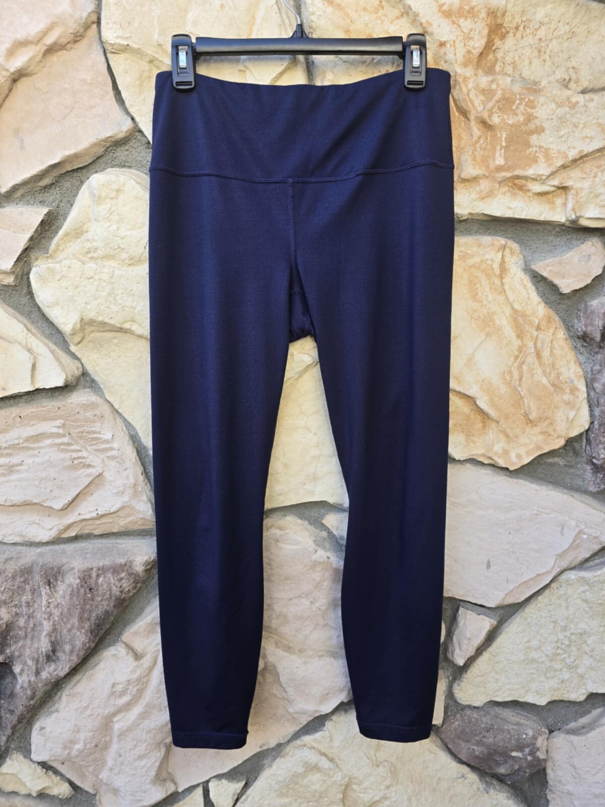 VELOCITY Blue Leggings Capri Calf Length Exercise Work Out Running Large