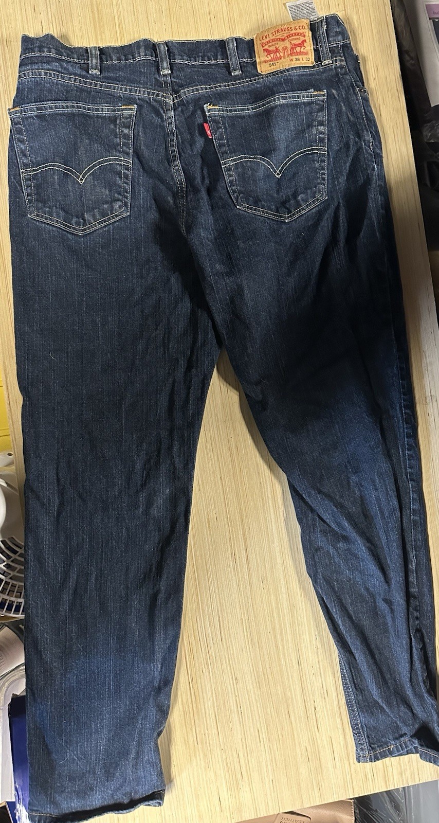 Levi’s Men’s 500 Series Athletic Fit Tapered Dark Wash Blue Denim Jeans