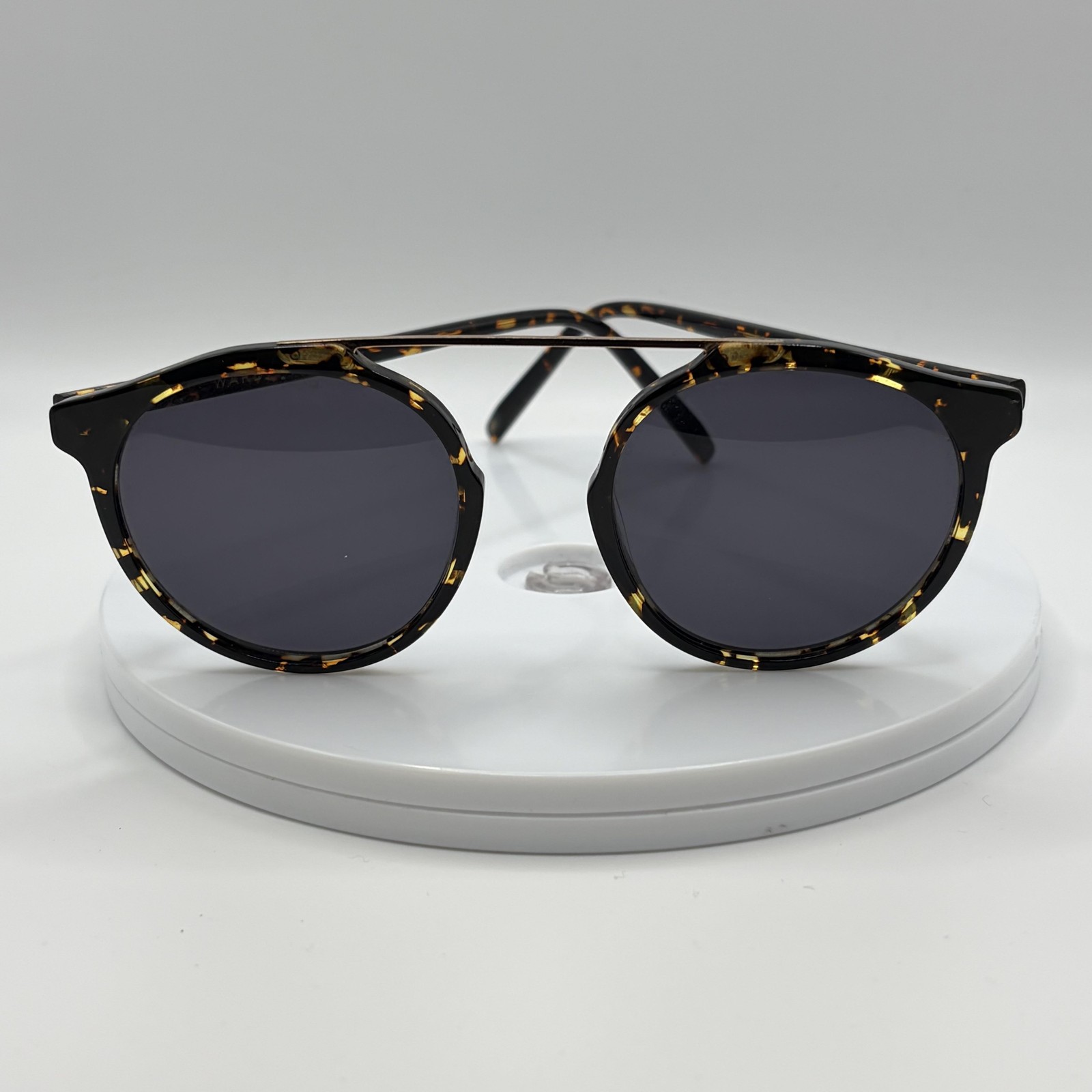 Warby Parker Cooper Sunglasses Brown Tortoise Gray Tinted Round 49mm M-3302