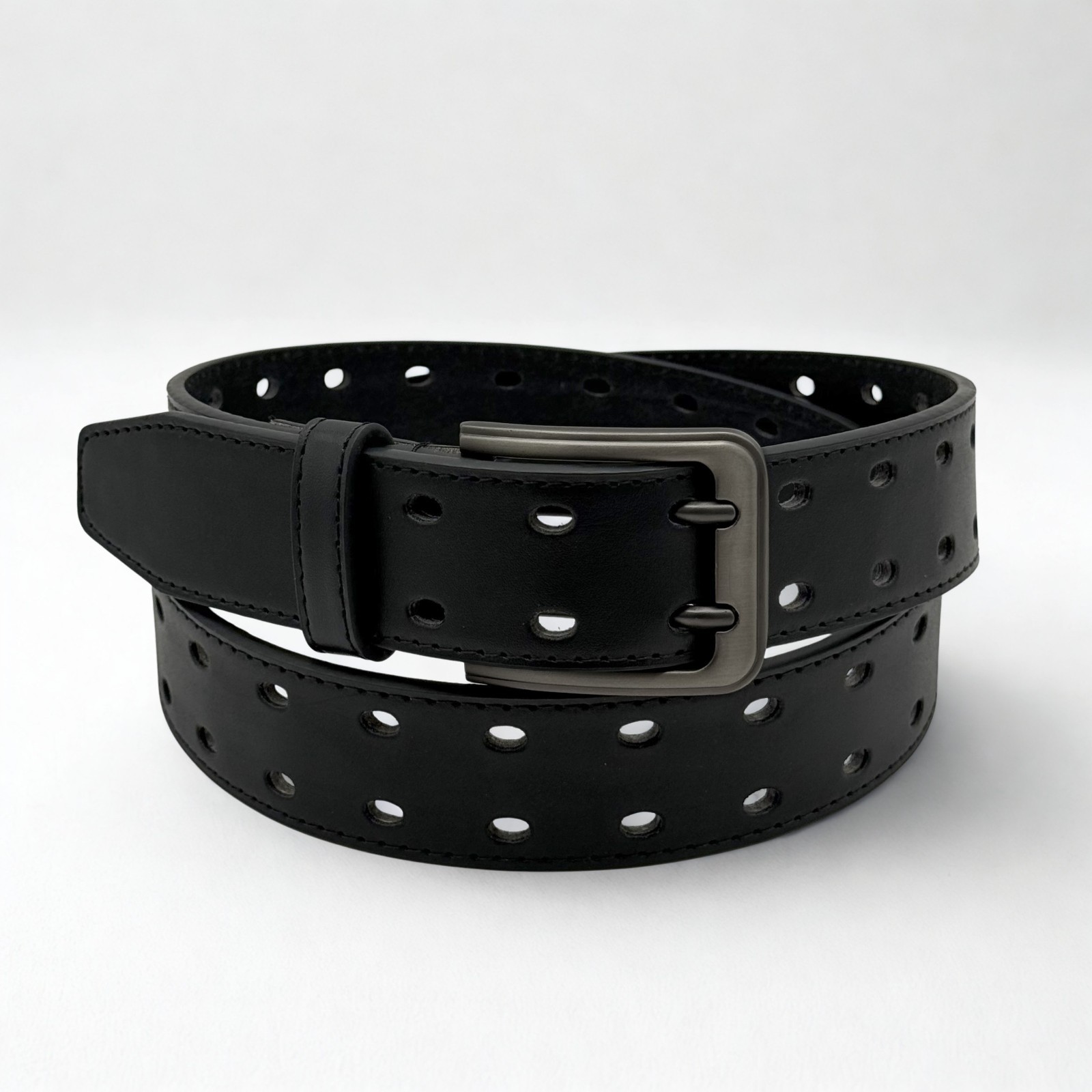 Double Prong Leather Belt Made in USA Genuine Leather 1.5″ Work Casual All Sizes